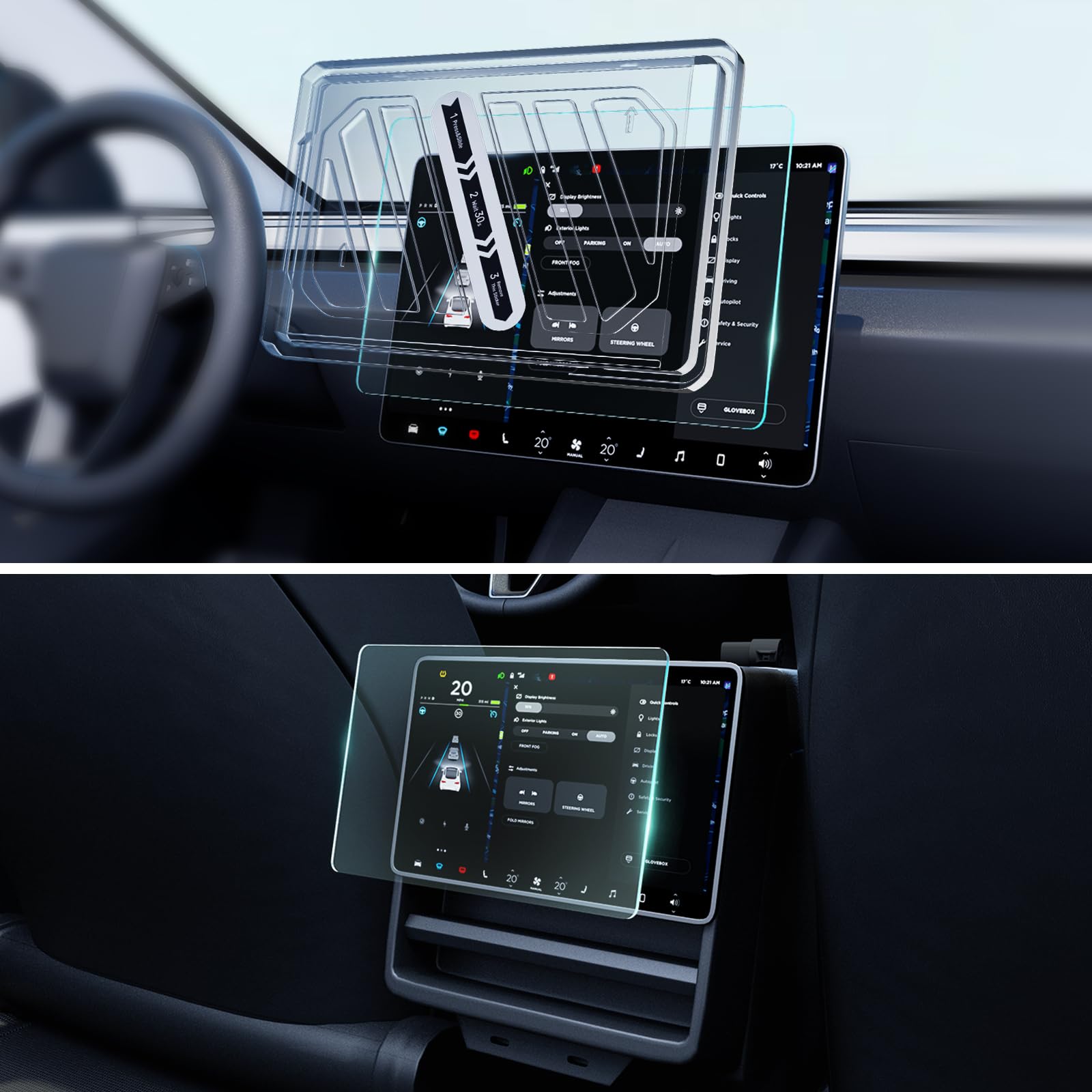 Zanch 2024 Tesla Model 3 Screen Protector Highland Accessories [No Glare & Fingerprints] [Easy Install ] Matte Tempered Screen P