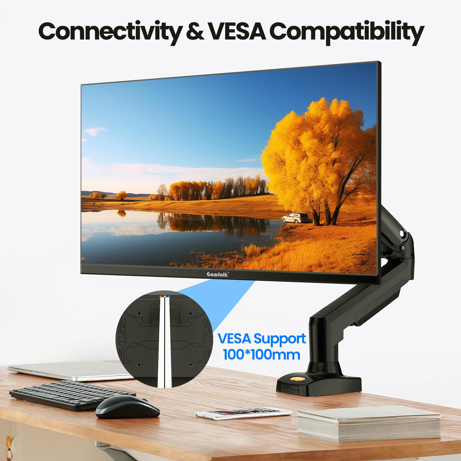 Gawfolk Monitor 32 Inch Computer Monitor Qhd (2560 X 1440) 2K 1500R Curved Computer Monitors 75Hz Pc Monitors Va Screen For Home