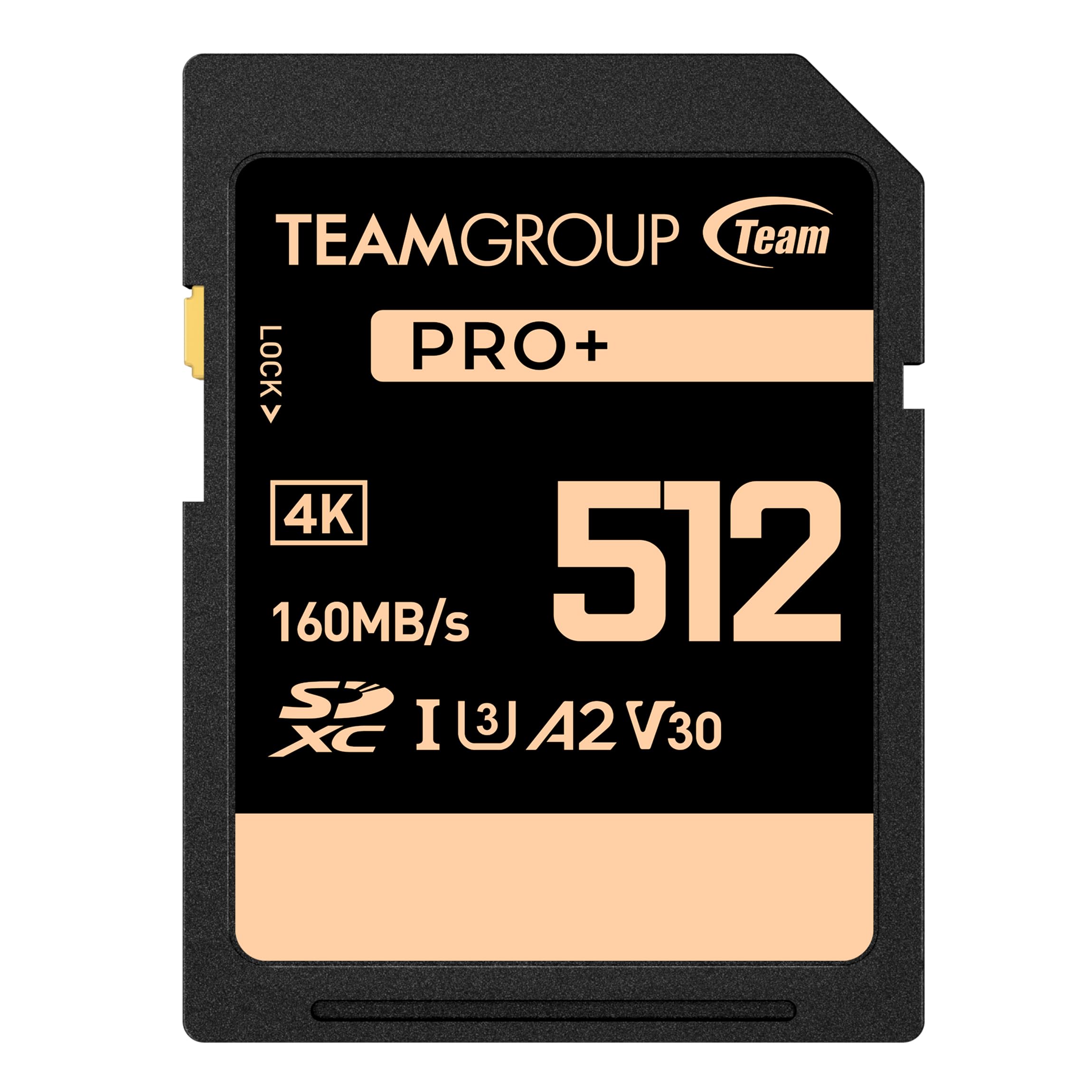 Teamgroup Pro 512Gb Uhs I U3 A2 V30 4K Uhd Read/Write Speed Up To 160/120Mb/S Sdxc Memory Card For Professional Vloggers, Filmmakers, Photographers & Content Curators Tppsdx512Gia2V3001