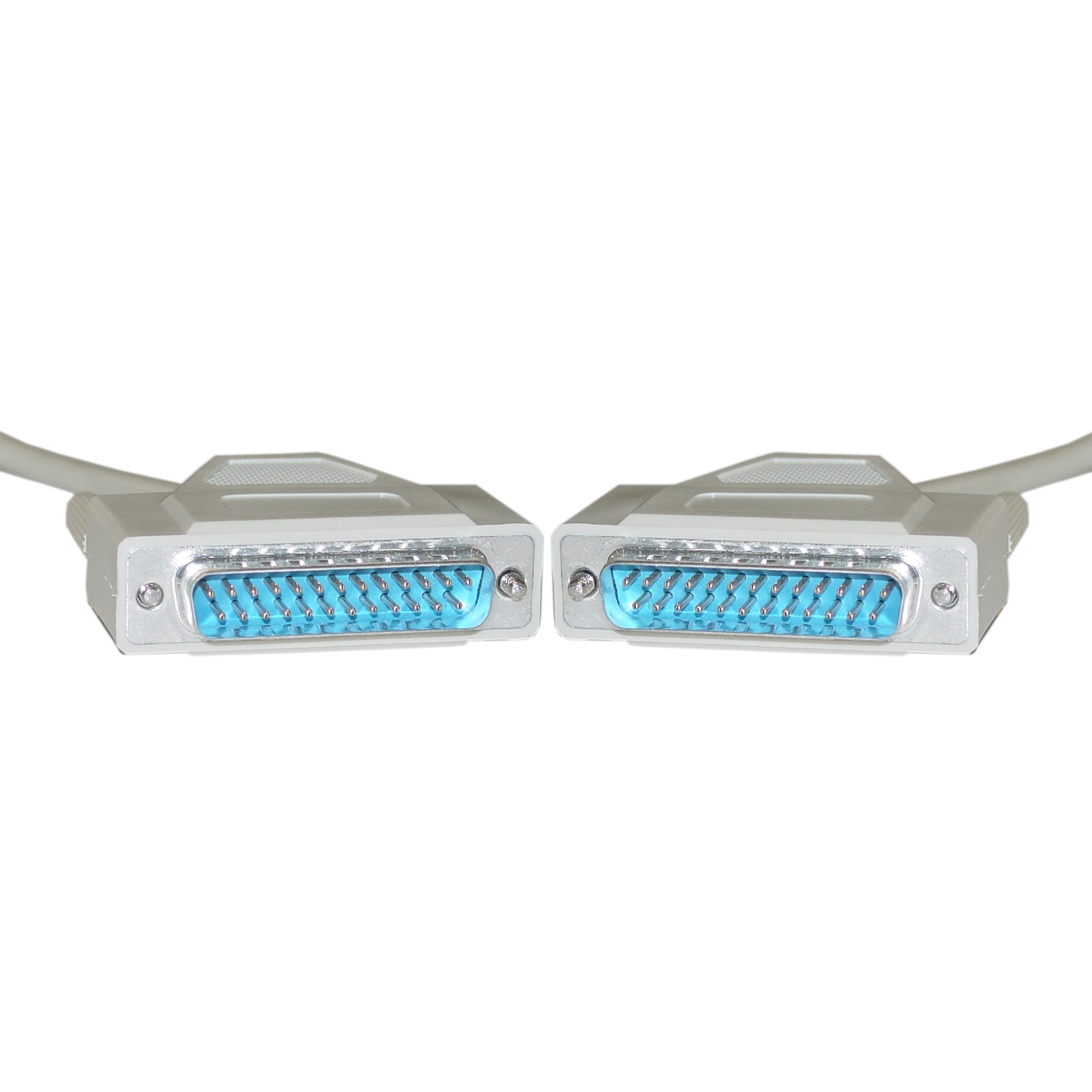 Cablewholesale 3 Feet Serial Cable, Db25 Male To Male, 28 Awg, 25 Conductor, 1:1, Beige, Rs 232 For Printer, Modems, Networks, D