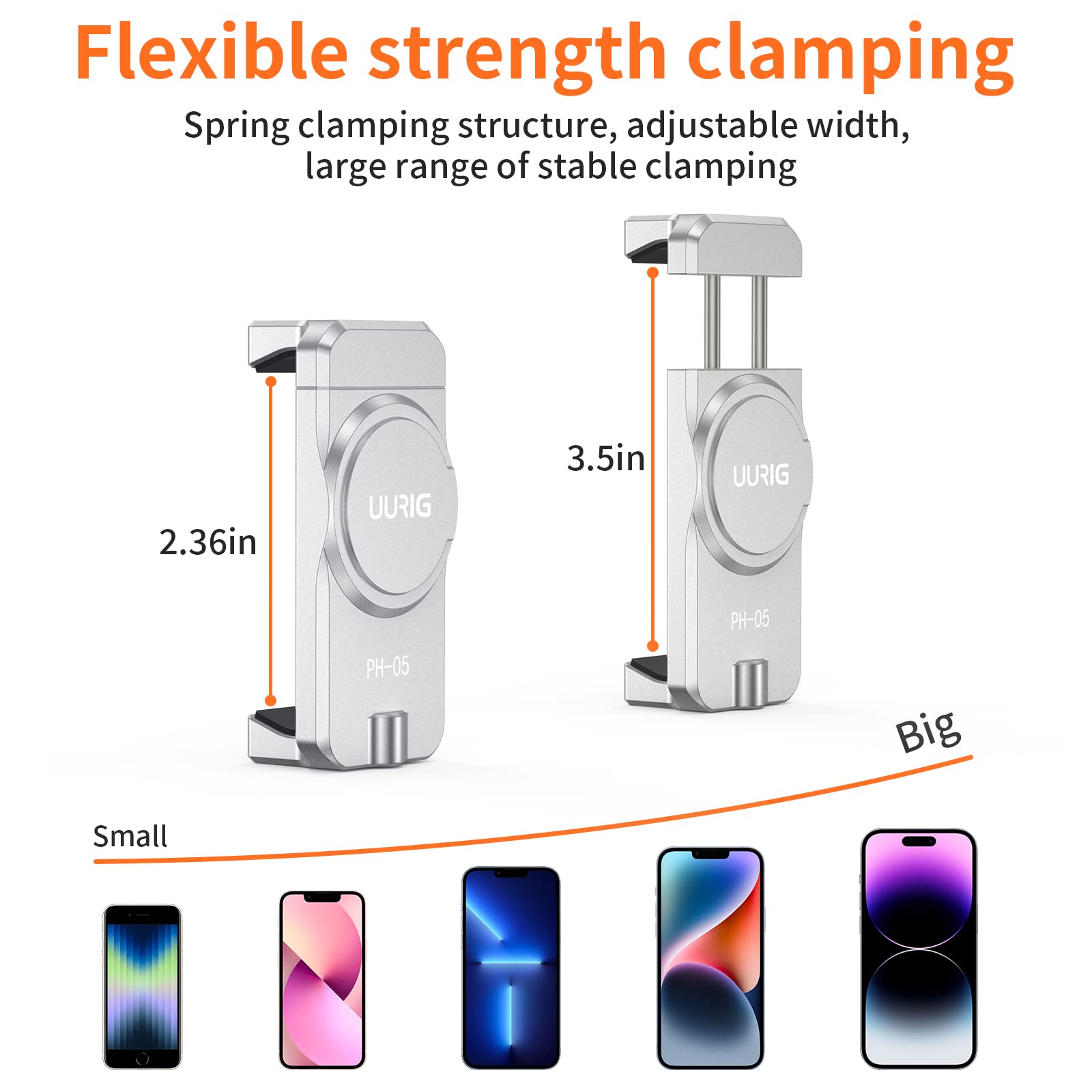 Uurig Magnetic Cell Phone Clamp For Dji Om, Phone Tripod Mount, Handheld Gimbals Magnetic Ring Holder For Dji Osmo 5/Om 4 Se Accessories