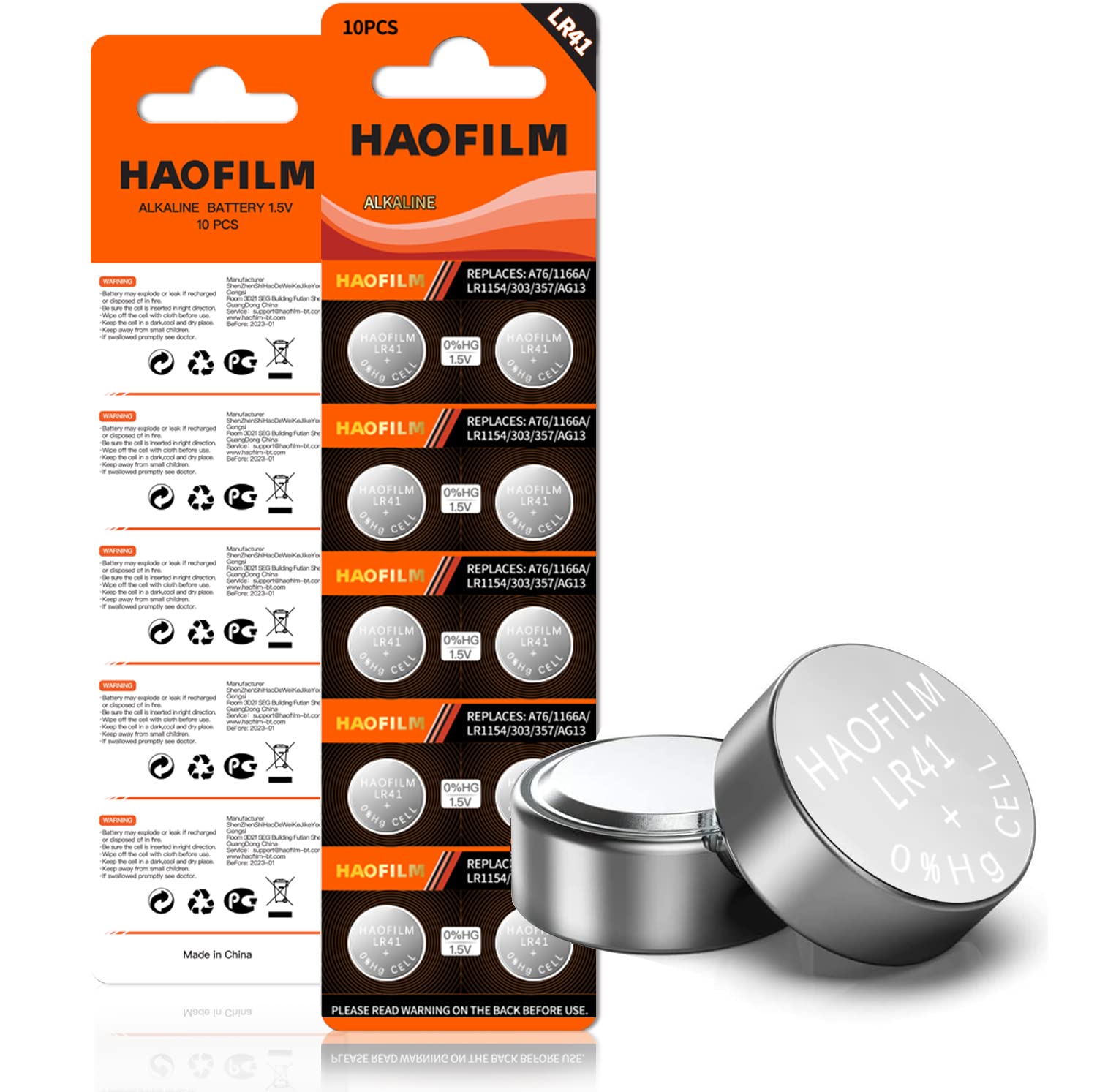 Haofilm Lr41 Ag3 392 384 192 Advanced Alkaline Battery, 1.5V Round Coin Cell Battery (Pack Of 200
