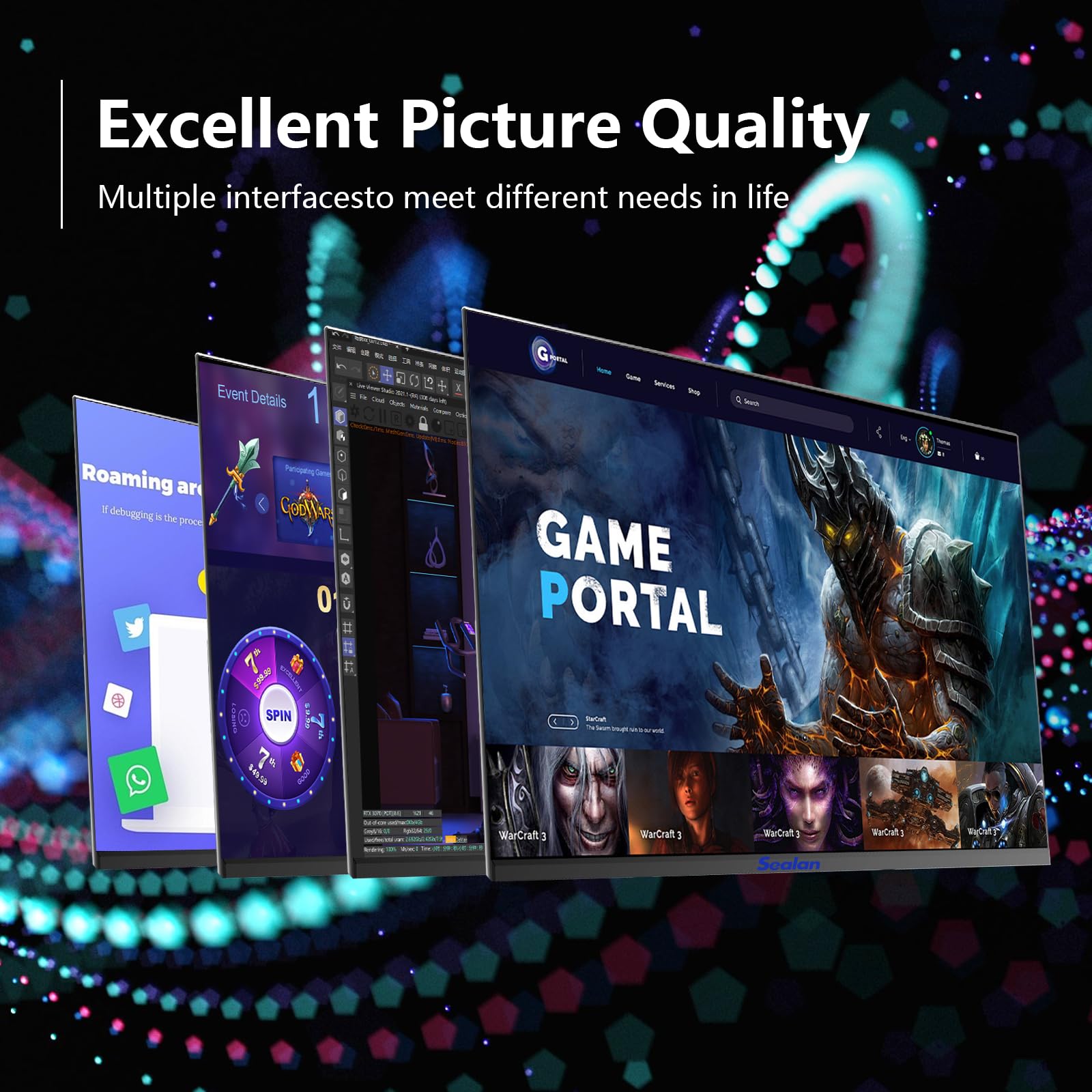 Sealan 27 Inch Gaming Monitor 180Hz Fhd 1080P Pc Monitors 1Ms Gtg Vertical With Freesync Eye-Care Technology Hdmi, Displayport ,
