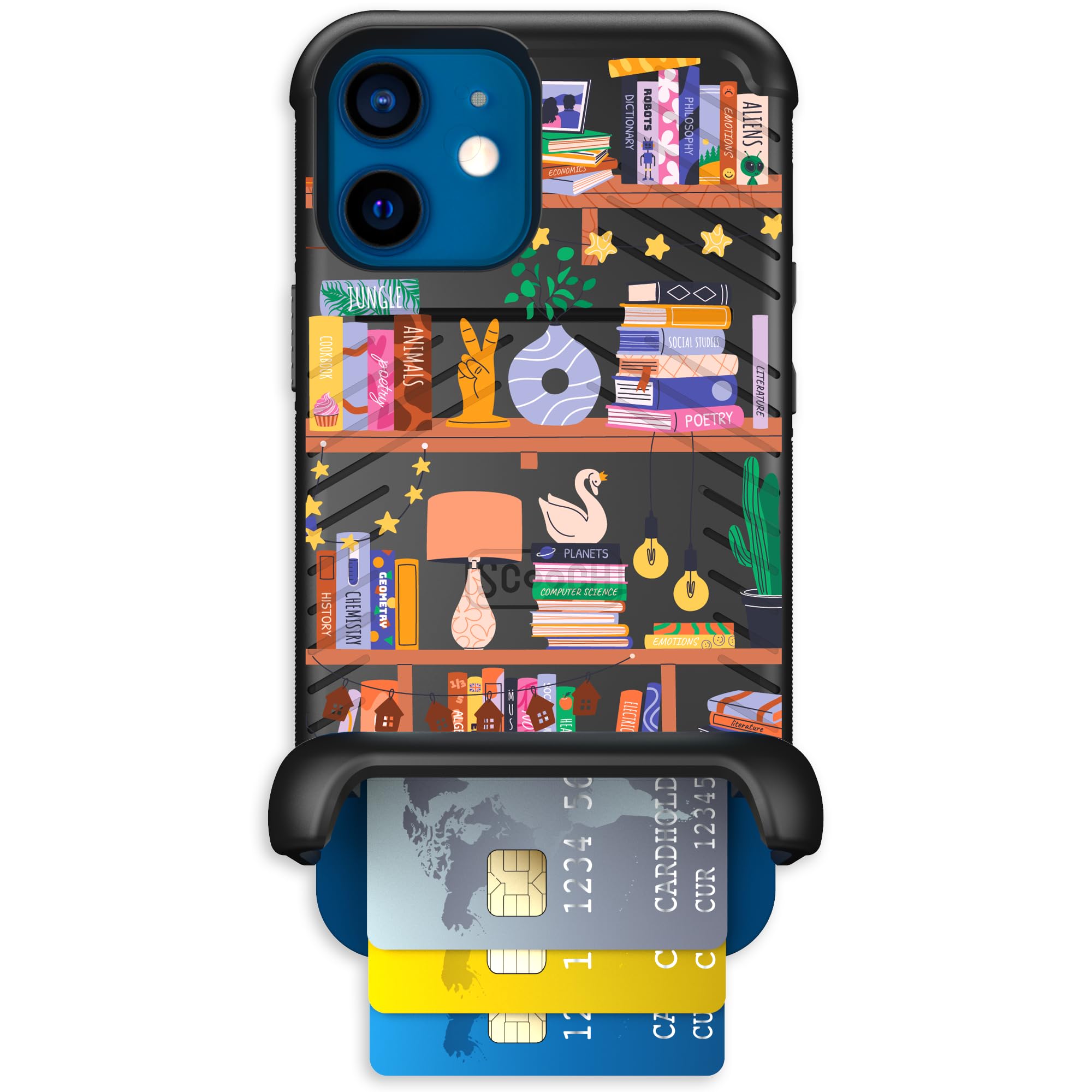 Scooch for iPhone 12/12 Pro Case with Card Holder, Wingmate Wallet Case with Hidden Card Slot and RFID Protection, Holds 3 to 4 