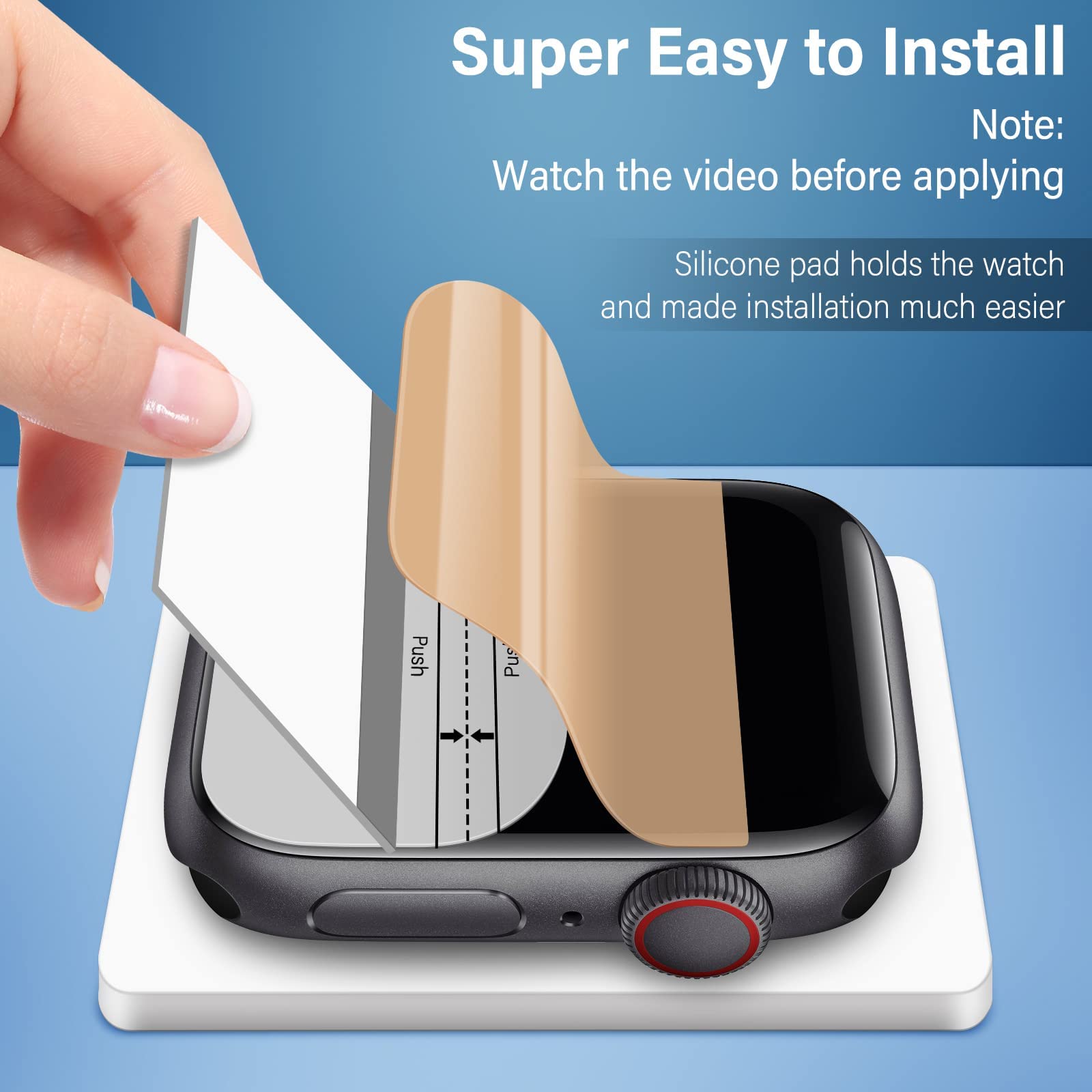 Uyiton 8Pack For Apple Watch Series 8/7 Screen Protector 45Mm, Military Grade Replacement Tpu Film [Not Glass] Iwatch Protector