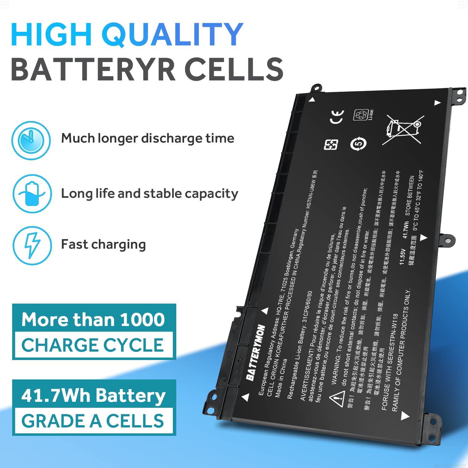 Bi03Xl Battery For Hp Pavilion X360 M3 U 13 U M3 U001Dx M3 U103Dx 13 U100Tu 13 U100Tu 13 U118Tu Stream 14 Ax 14 Ax010Nr 14 Ax020Wm 14 Ax030Wm Tpn W118 Laptop On03Xl Hstnn Lb7P Hstnn Ub6W 843537 541