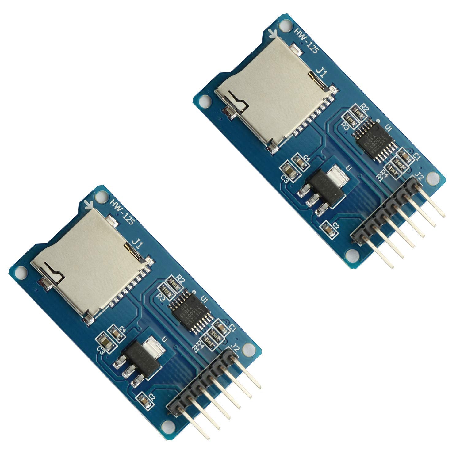 Maxmoral 2Pcs Micro Sd Storage Board Memory Shield Expansion Module 6 Pin Spi Interface Mini Tf Card Adapter Reader