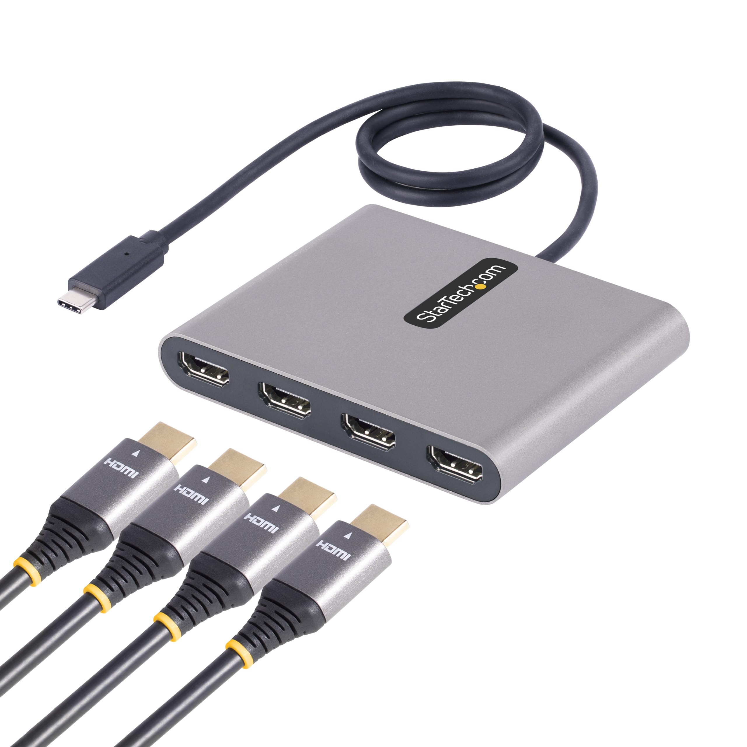 StarTech.com USB C to Quad HDMI Adapter, USB-C to 4x HDMI Monitor Converter for Windows, TAA (no support for macOS/ChromeOS/Linu