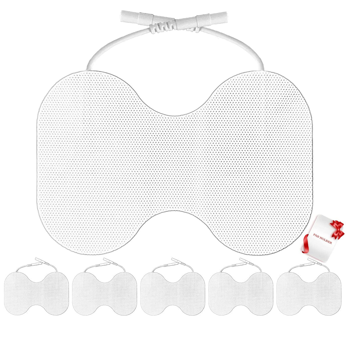 Tens Unit Replacement Pads - Pack Of 6 Extra Large Butterfly Shaped Electrode Squares