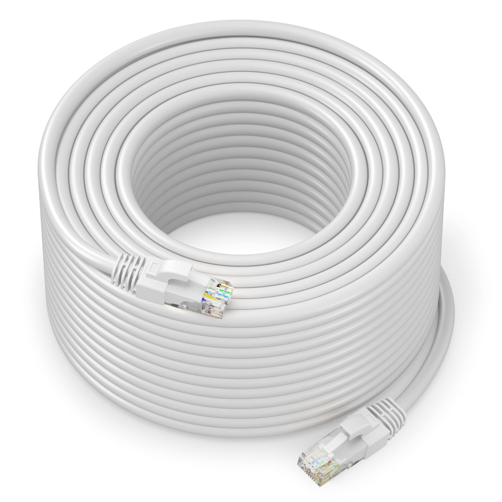Maximm Cat 6 Ethernet Cable 250 Ft   High Speed Lan Cable, Internet Cable, Patch Cable, And Network Cable   Utp, 10Gbps, 550Mhz Ethernet Cord   White