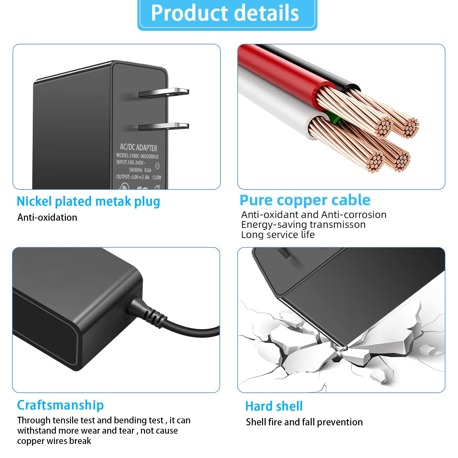 6V 2A Power Supply Cord Charger For Proform Elliptical Bike 6.0 Ce 7.0 Re 850 510E 480 490 500 600 Le, 390 395 475 510 Ex, 400 700, Nordictrack Gx 2.7 Act Cardio Cross Trainer Elliptical Bike.