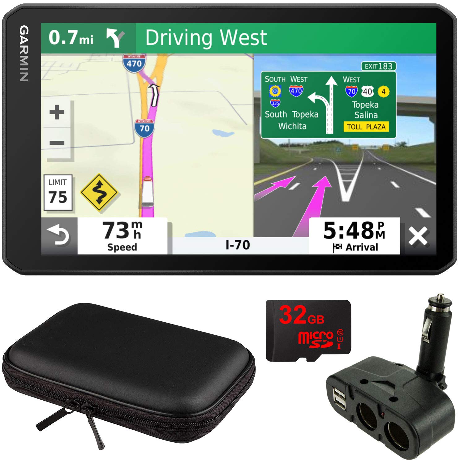 Garmin Dezl Otr700 7'' Gps Truck Navigator (010 02313 00) With Accessory Bundle