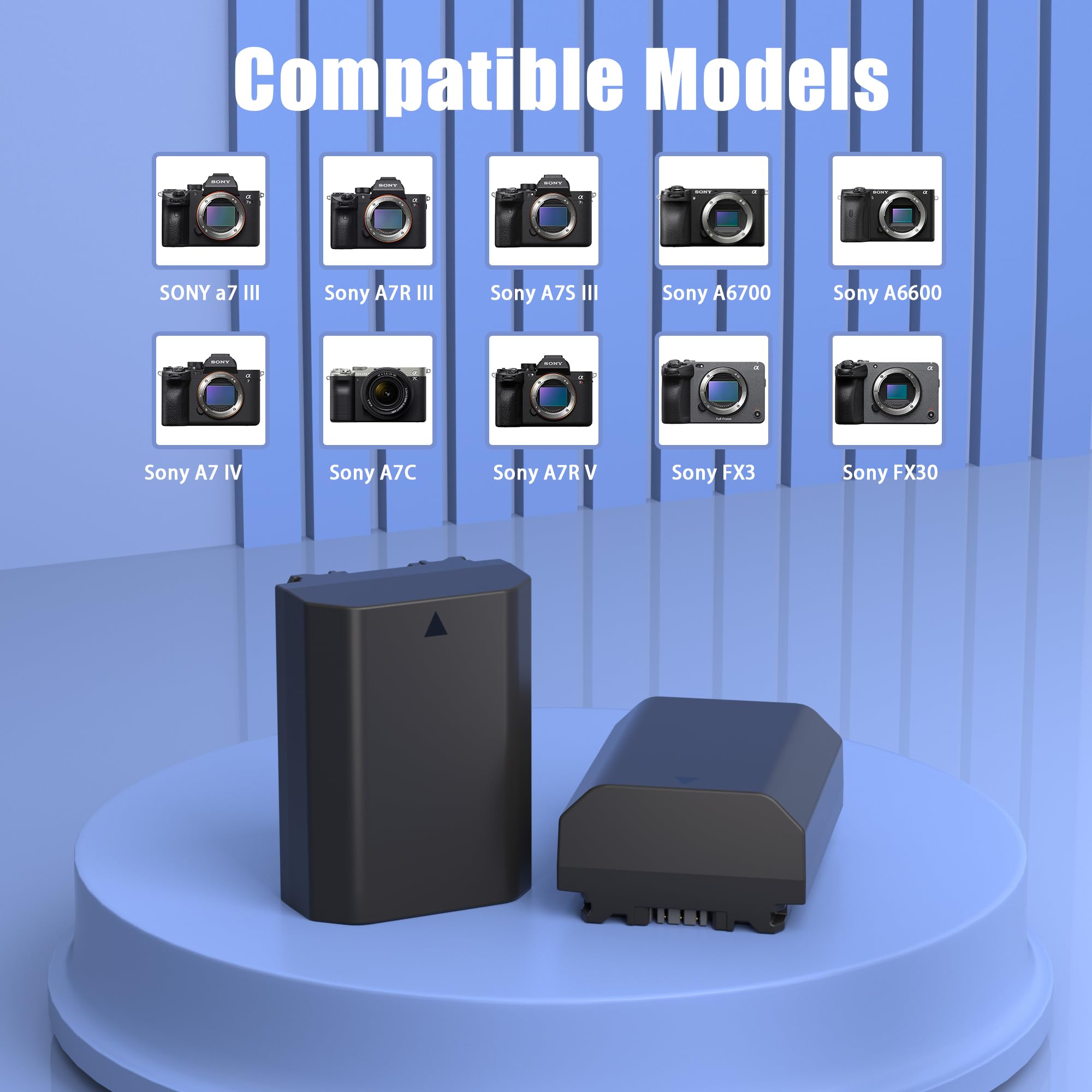 Jyjzpb Upgraded Fast Battery Charger For Sony Np Fz100 Battery, With 2 Pack Np Fz100 Batteries For Sony A7Iii, A7Iv, A7R Iii, A7