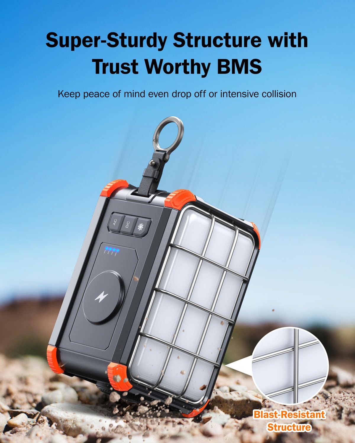 Browey Portable Power Station 153Wh Camping Small Solar Generator With Hand Crank 120V 150W Ac Outlet Lithium Battery Power Bank