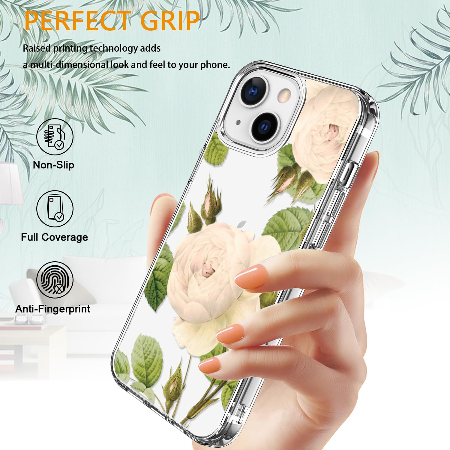 Luhouri For Iphone 15 Plus Case With Screen Protector   Crystal Clear Cover   Fashionable Pattern Design   Wireless Charging  Sl