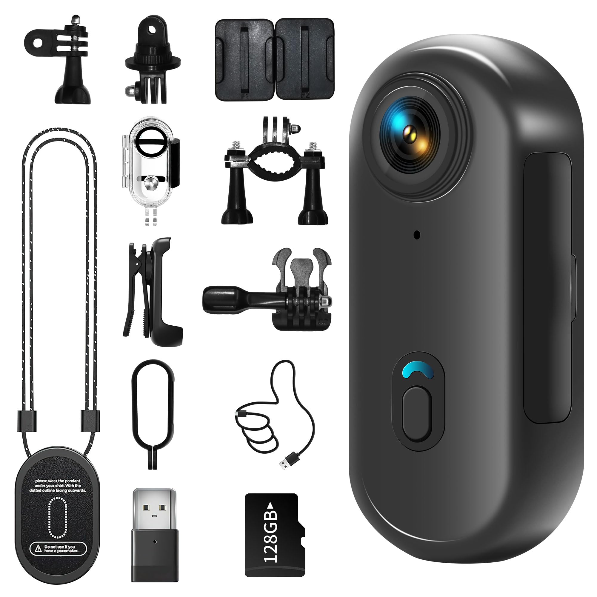 4K Mini Body Camera, Wearable Action Body Cam, Sports Action Camera,Thumb Size Hands-Free Recording Body Worn Camera, Premium Po