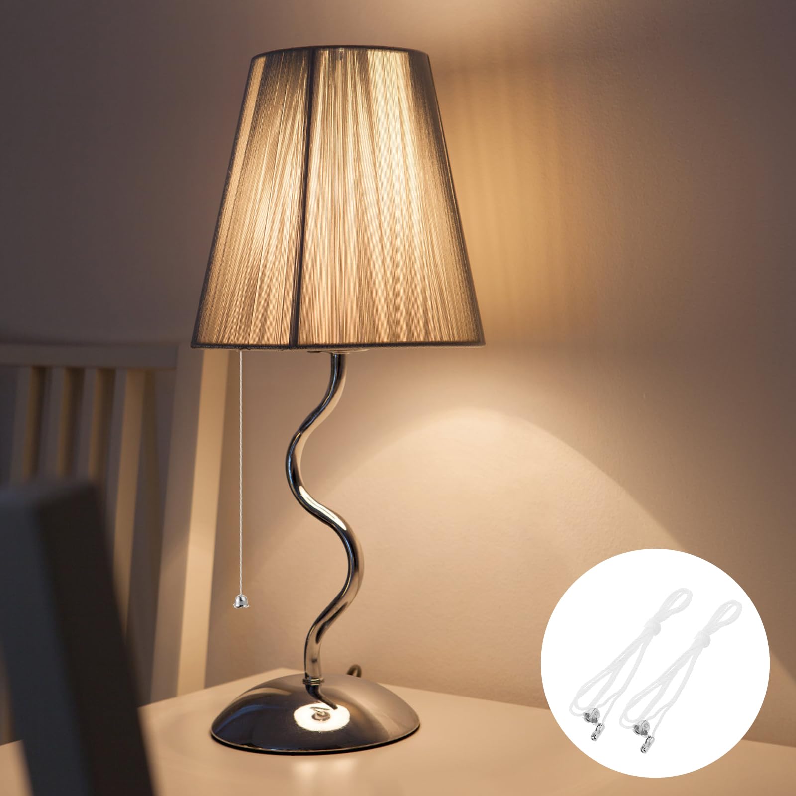 Sliverdew 8 Pack Pull Cord For Ceiling Switch Ceiling Fan Pull Chain Extender Light Pull Cord String With Connector Pull Chain E