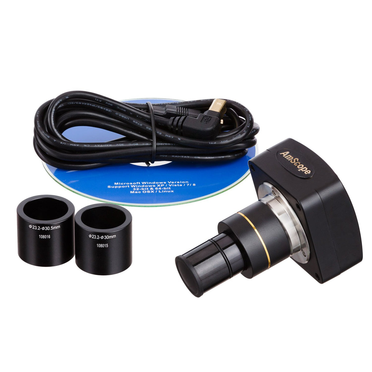 Amscope Mu1000 10Mp Digital Microscope Camera For Still And Video Images, 40X Magnification, 0.5X Reduction Lens, Eye Tube Or C-