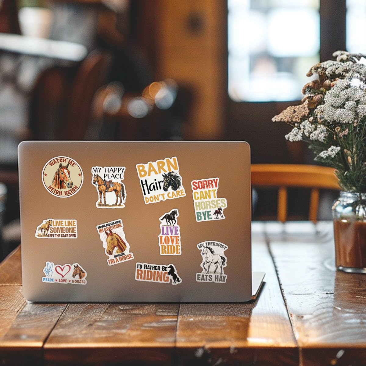 Tayta (10Pcs) Horse Stickers Horse Lover Decals Equestrian Cute Horse Lover Gifts Funny Gifts Multiple Different Design, Waterpr