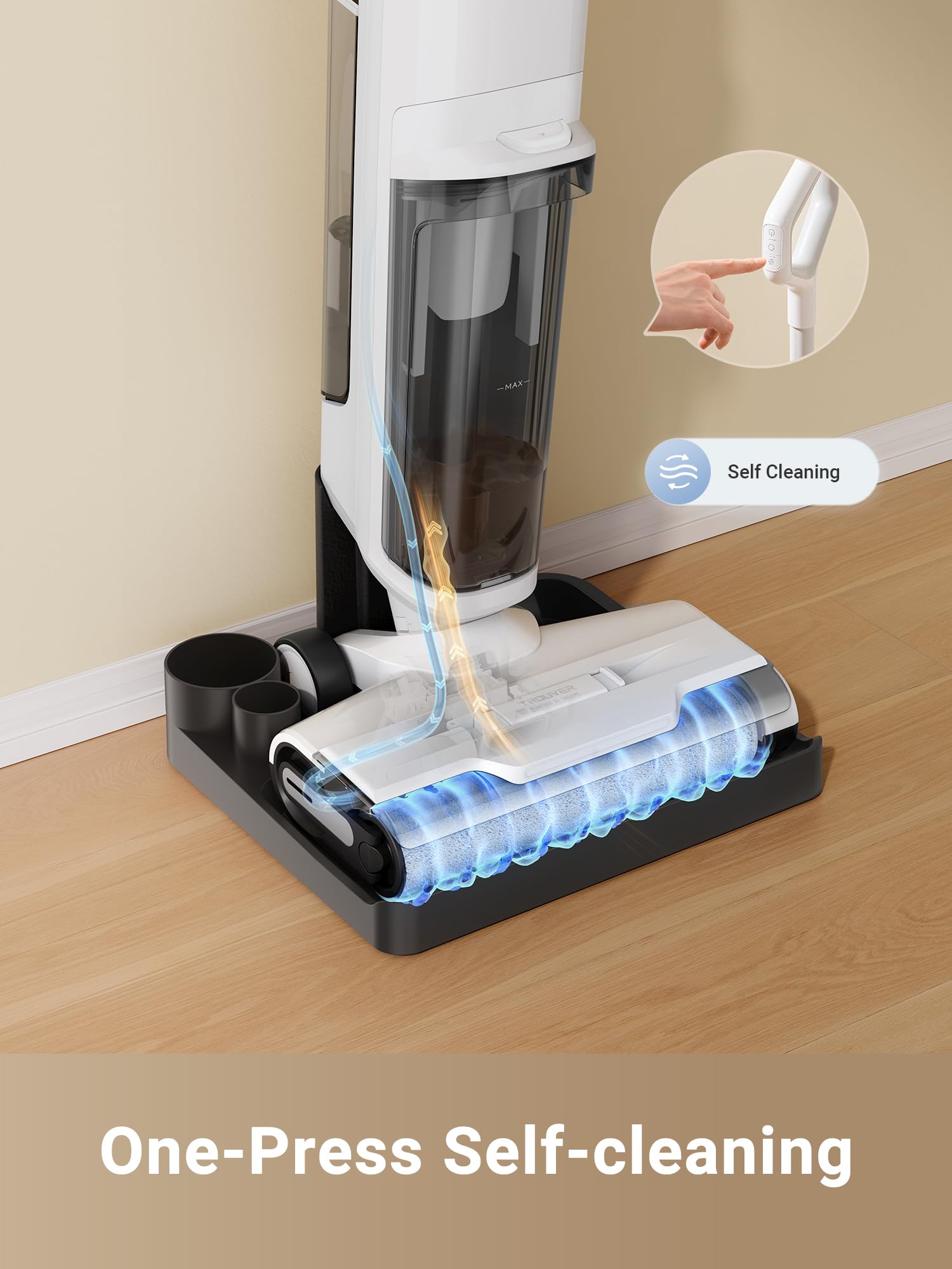 Dreame K10 Wet Dry Vacuum Cleaner, Cordless Vacuum Mop With Self Washing, 8.38Lbs Lightweight Floor Washer, 30Min Runtime, Edge