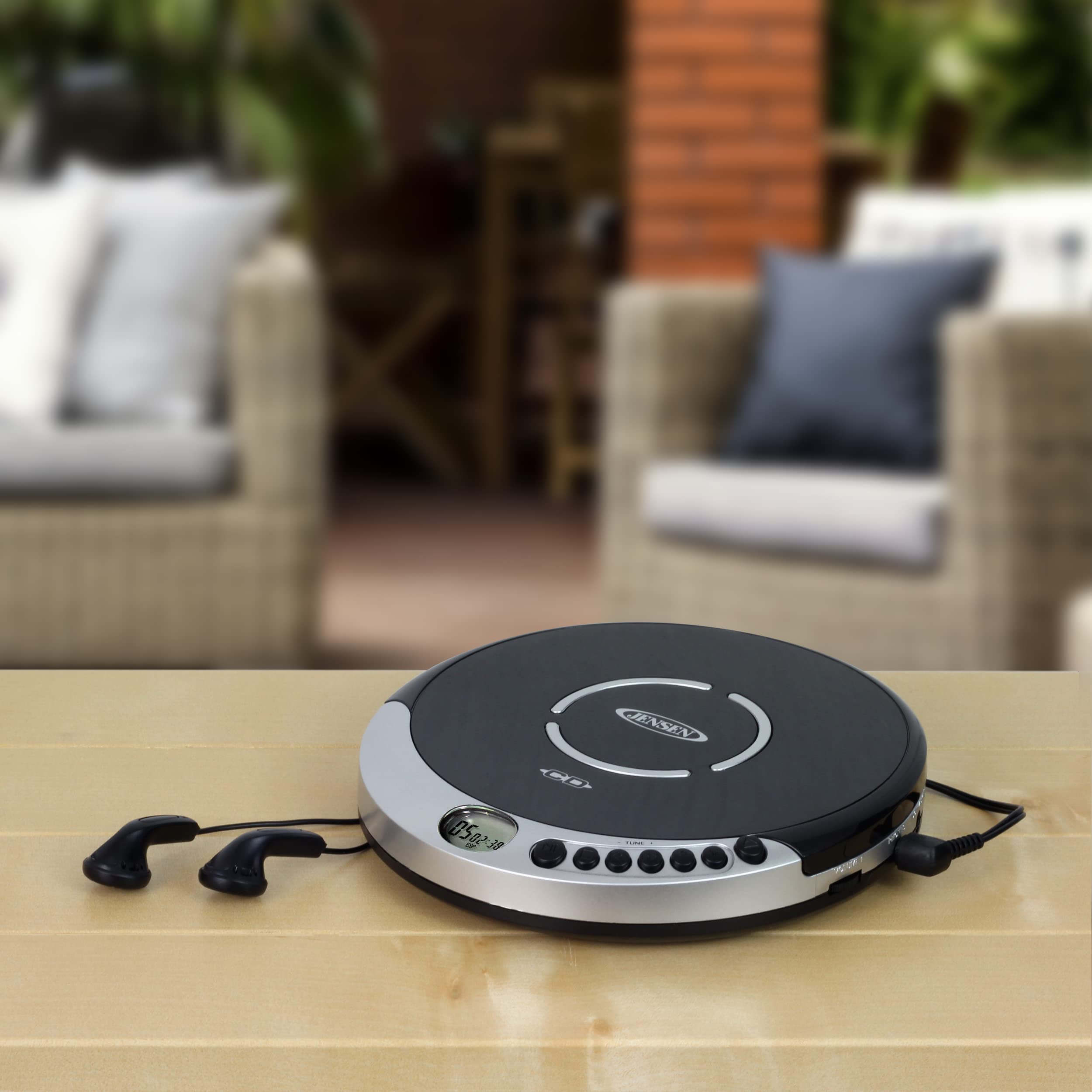 Jensen Portable Cd Player With Bass Boost, Silver, Jencd60R