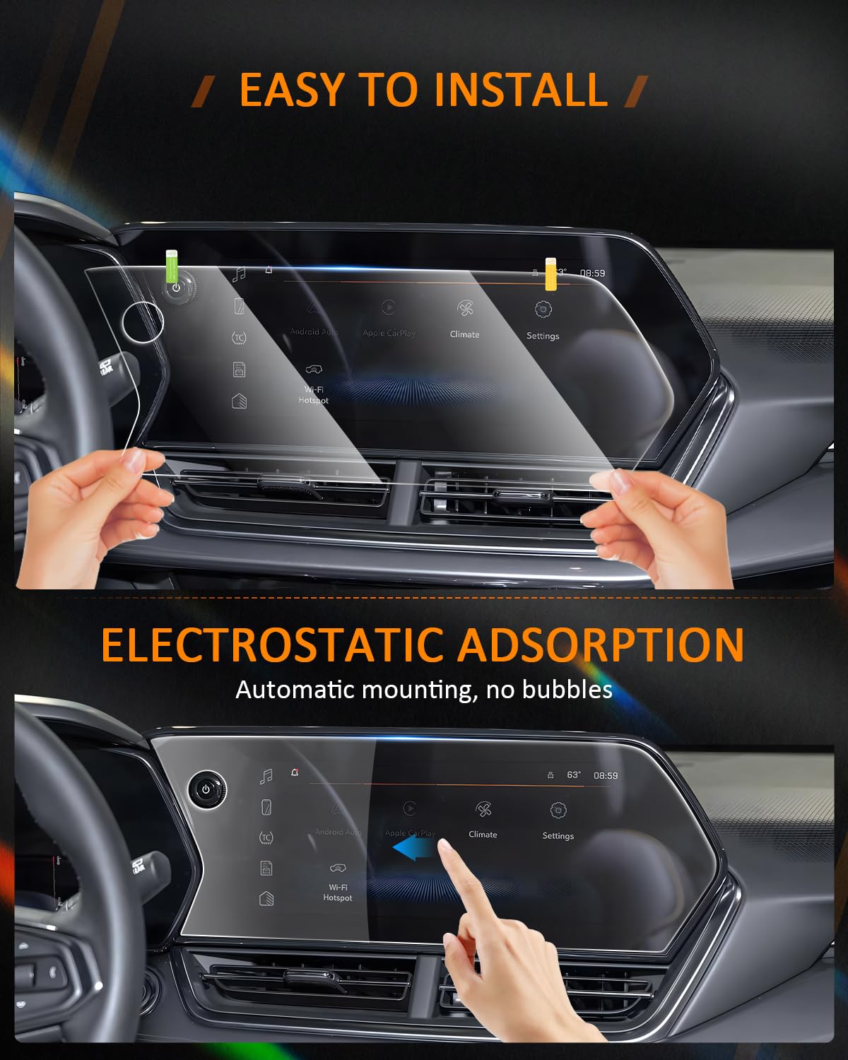 2024 2025 Trax Screen Protector, 11 Inch Touchscreen Display Cover, Hd Tempered Glass, For Chevrolet Trax 2024 2025 Accessories (Lt, 2Rs, Activ) Models, Not Compatible With Ls 1Rs 8 Inch Standard Touchscreen