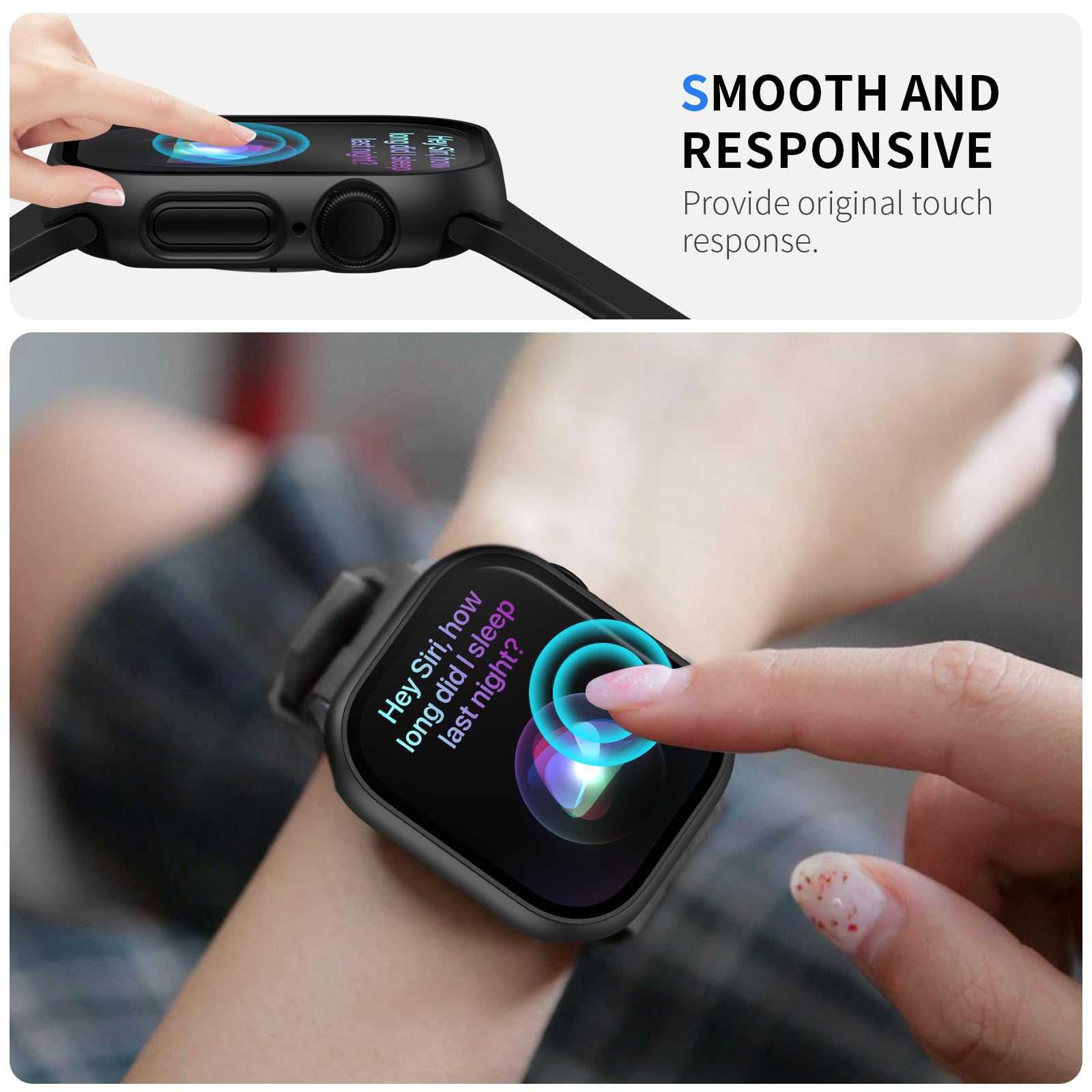 Cuteey 6 Pack Case For Apple Watch 46Mm Series 10With Built In Tempered Glass Screen Protector, Overall Full Protective Bumper P