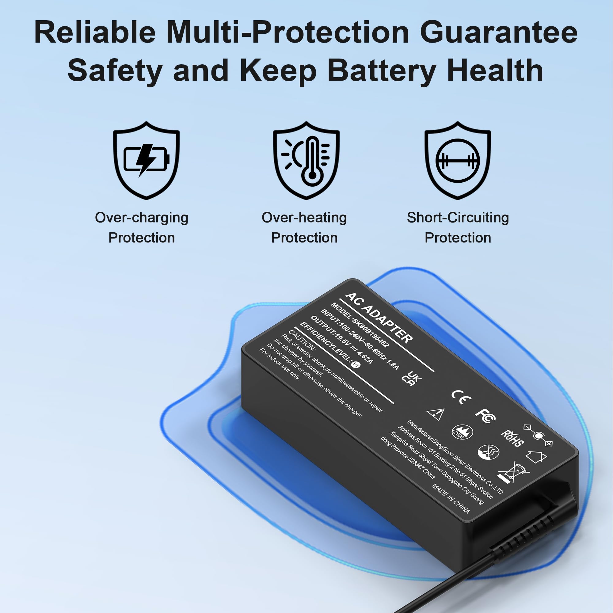 90W Universal Laptop Charger Replacement For Hp Lenovo Dell Acer Asus Toshiba Geteway Samsung Ibm Fujitsu Notebook Ultrabook Chromebook Computer Charger Ac Adapter Power Cord With 16 Tips