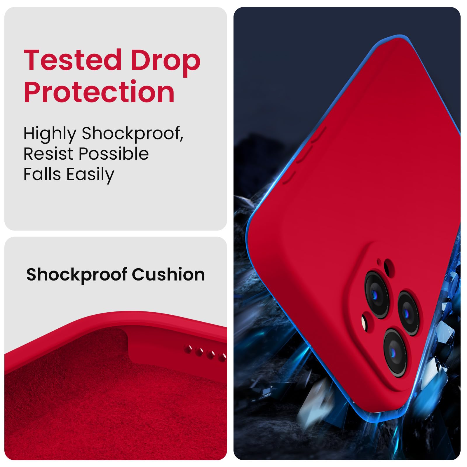 Firenova Designed For Iphone 15 Pro Max Case, Silicone Upgraded [Camera Protection] Phone Case With [2 Screen Protectors], Soft