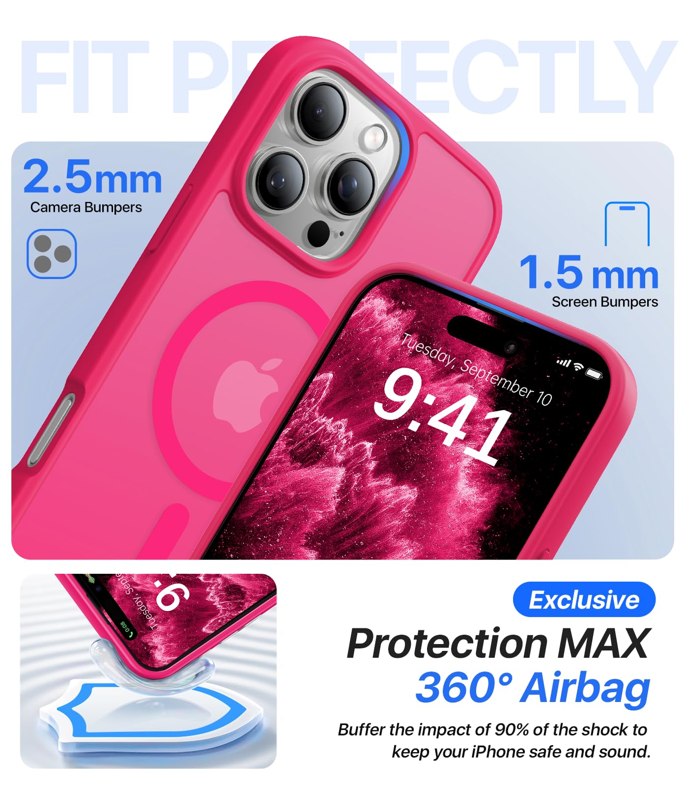 Aulofe Magnetic Shockproof For Iphone 16 Pro Max Case, Skin Friendly[Compatible With Magsafe] [Military Grade Protection] Anti Y