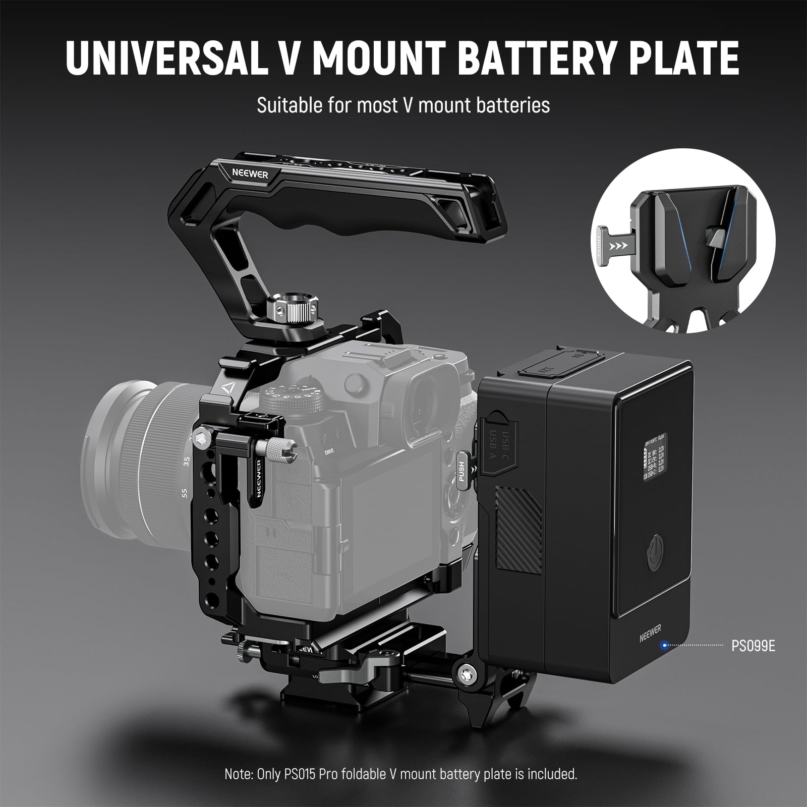 Neewer Foldable V Mount Battery Plate With Arca Type Quick Release Camera Baseplate, Lightweight Dslr Camera Video Rig Compatibl