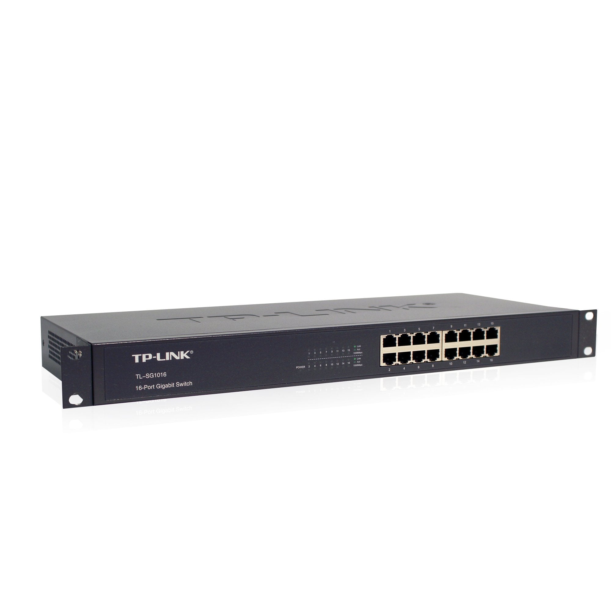 Tp Link Tl Sg1016 | 16 Port Gigabit Ethernet Switch | Plug & Play | Sturdy Metal, Shielded Ports, Rackmount, Fanless, Black | 3