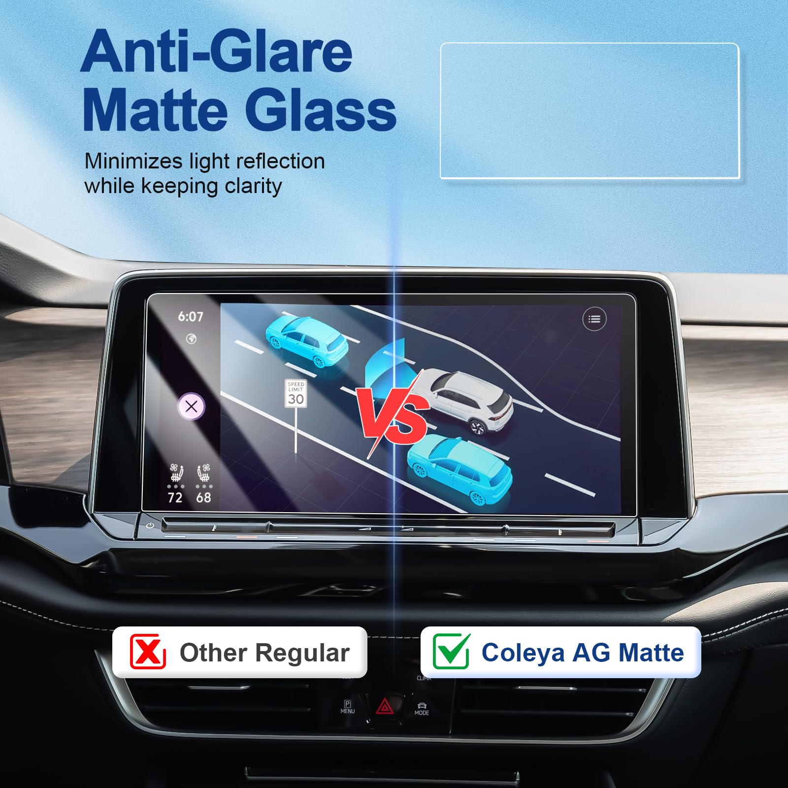 Coleya Anti Glare Matte Screen Protector For 2024 Atlas/Atlas Cross Sport (Se/Se With Technology/Sel/Sel Premium R Line) 12In Di