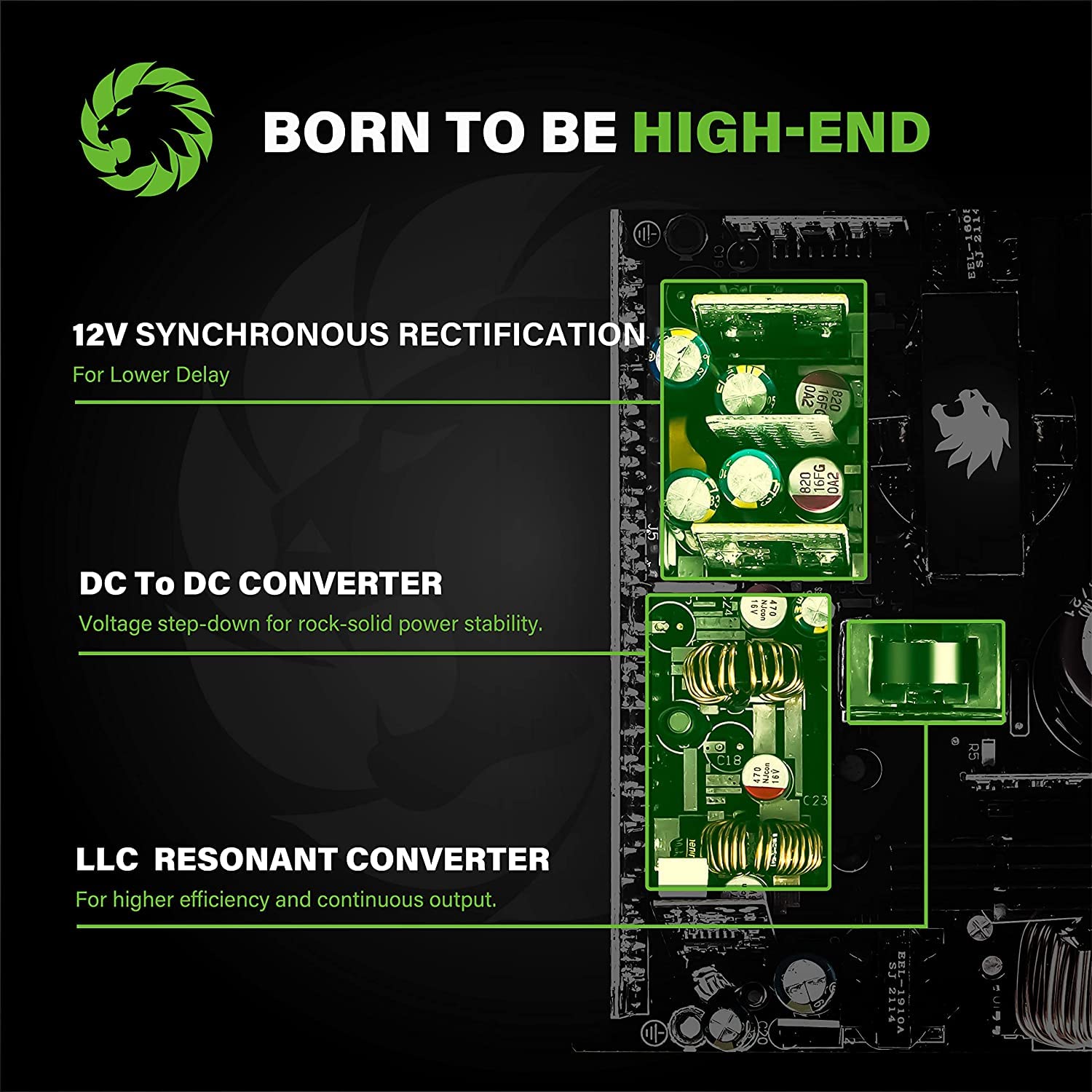 Gamemax 1050W Atx 3.0 & Pcie 5.0 Power Supply, 80+ Gold Certified, Addressable Rgb Sync, Fully Modular Atx Gaming Power Supply,