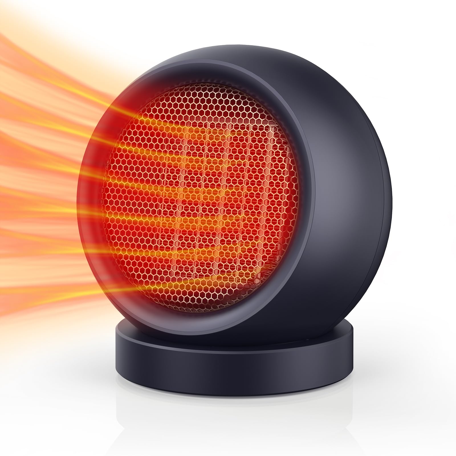 Coolfor Desk Heater,600W Energy Efficient Space Heater For Indoor Use,Ptc Ceramic Fast Heating Electric Desktop Heater For Home