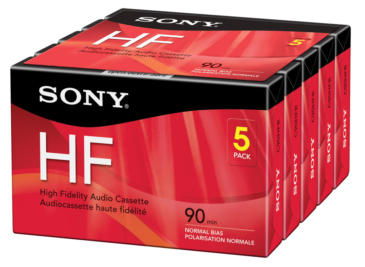 Sony 5C90HFR 90-Minute HF Cassette Recorders 5-Brick