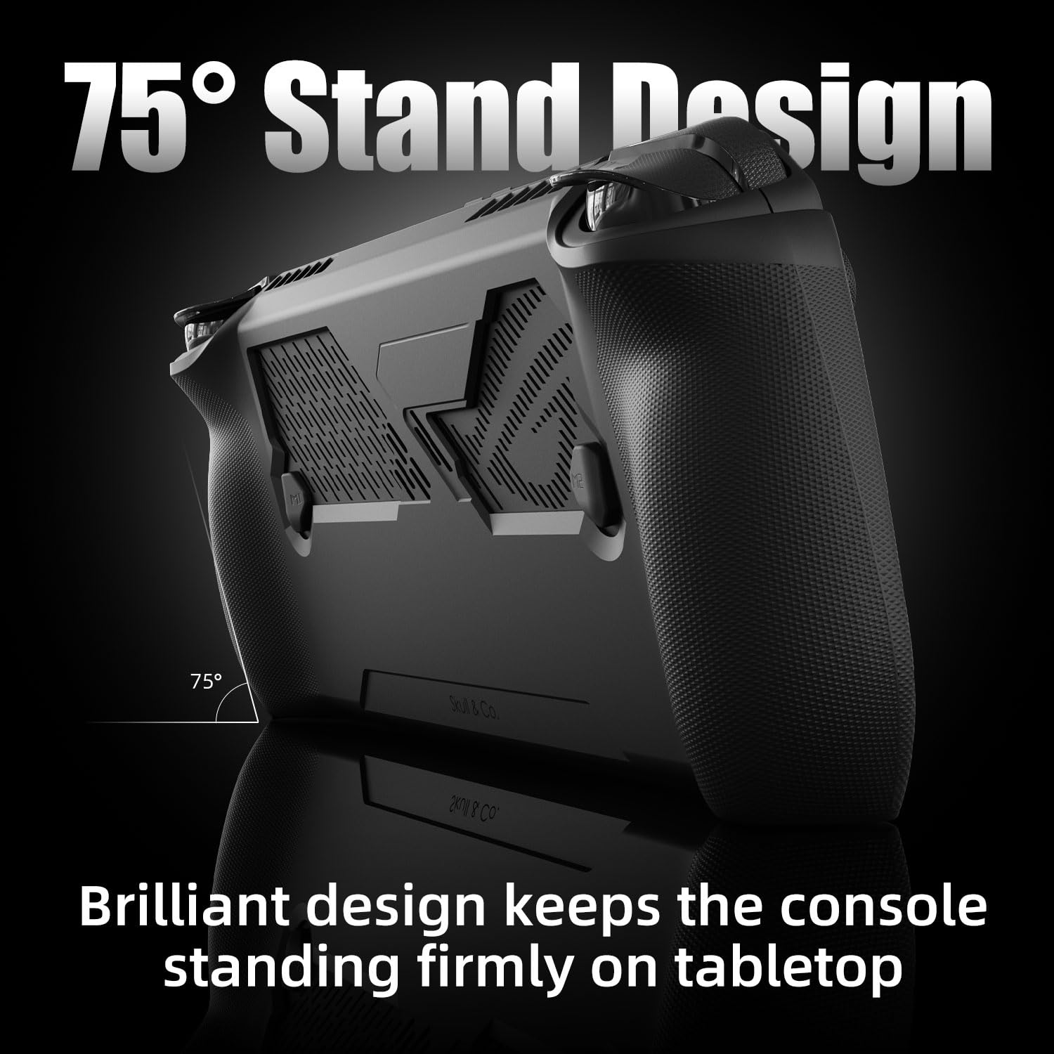 Skull & Co. Gripcase For Rog Ally X: A Soft Protective Case With Textured Grips Full Protection And Stand, Shock-Absorption Non-