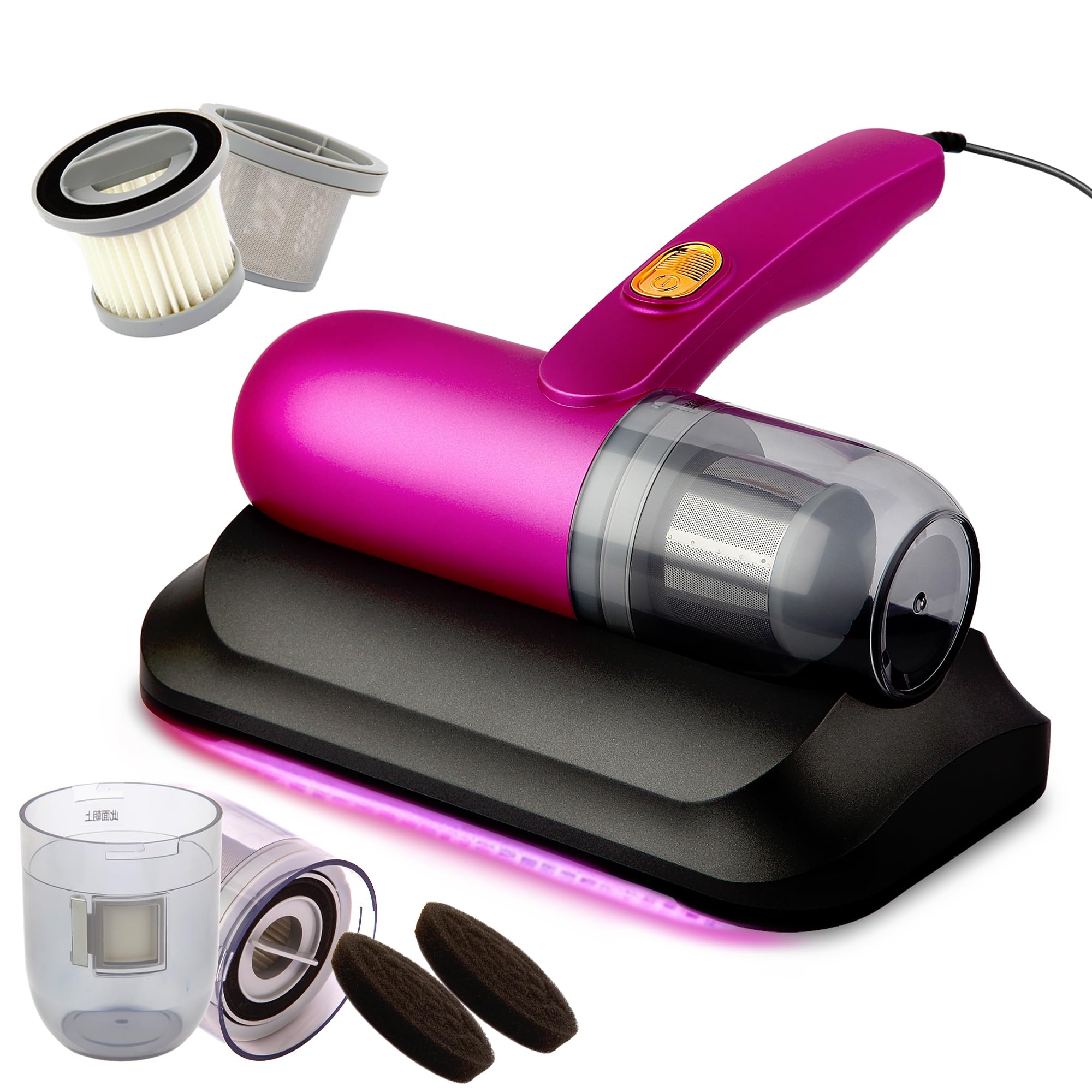 Bed Vacuum Cleaner,13Kpa Strong Suction And Low Noise, Uv Light, Washable Hepa Filter For Deep Clean,Handheld Vacuum Effectively