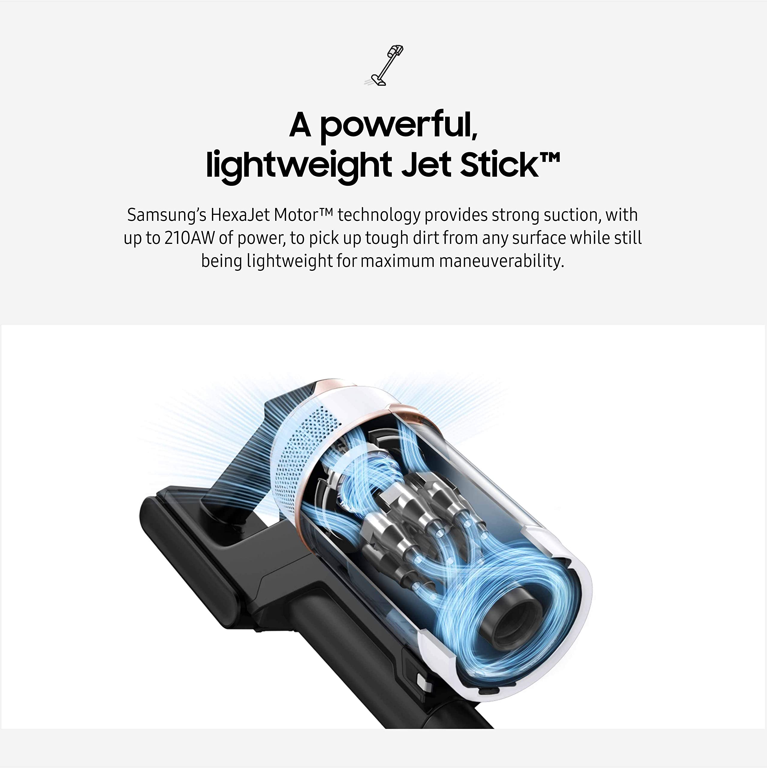 Samsung Bespoke Jet Cordless Stick Vacuum Cleaner W/ Clean Station, Powerful Multi Surface Floor Cleaning For Carpet, Hardwood,