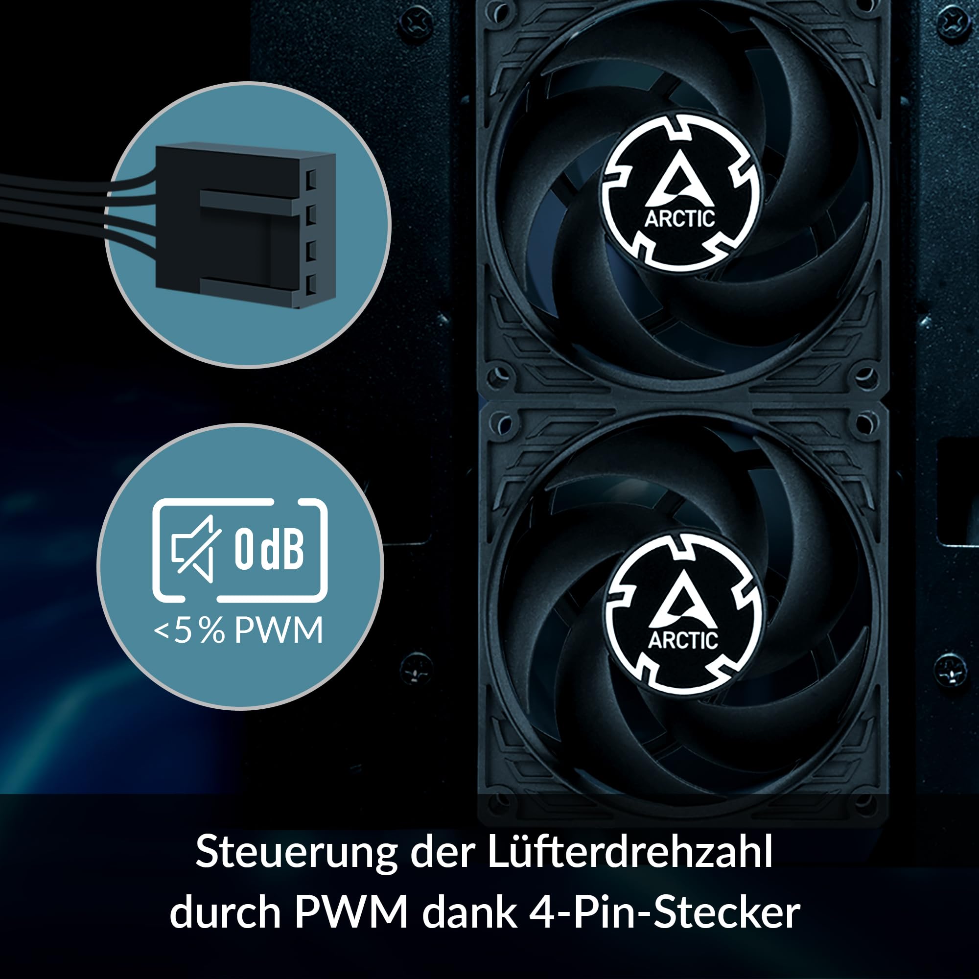 Arctic P8 Max   Pc Fan, High Performance 80Mm Case Fan, Server Fan, Pwm Controlled 500 5000 Rpm, Optimised For Static Pressure,