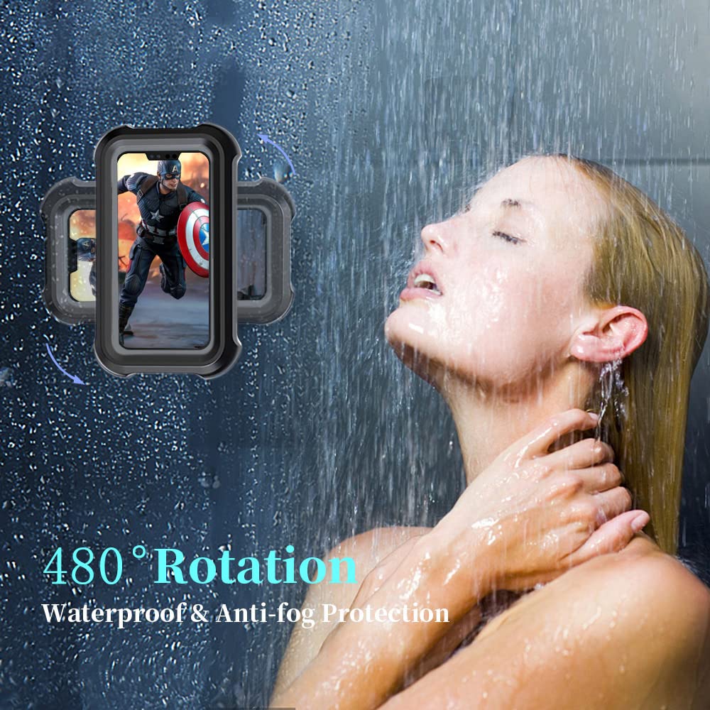 Upgraded 480 Rotating Shower Phone Holder Waterproof Case With Touch Screen,Oolyico Shower Accessories Guardian Buddy Phone Hold
