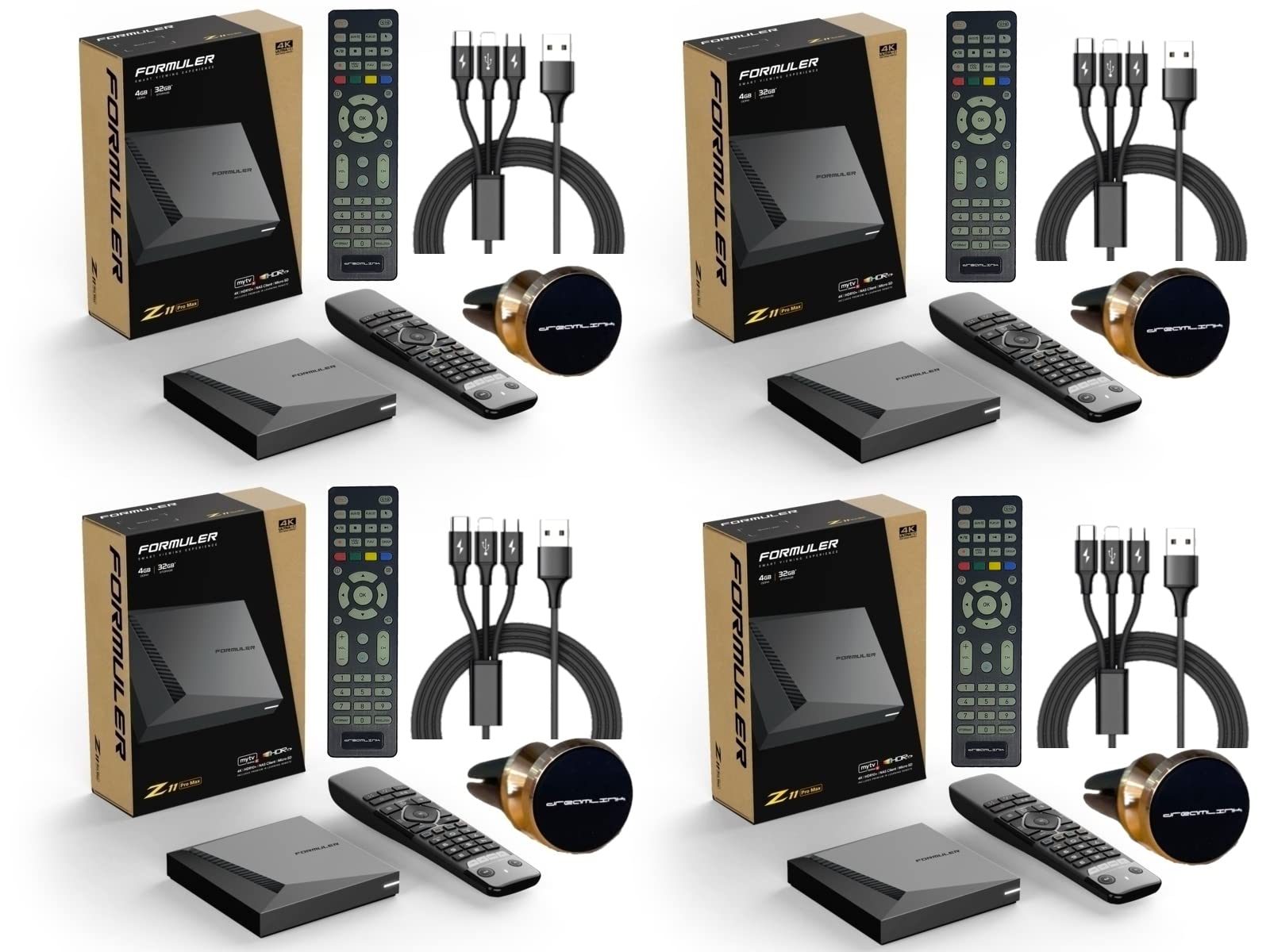 Formuler Z11 Pro Max Android 11 Wireless AX 2x2 Gigabit LAN 4GB Ram 32GB ROM 4K + Extra Magnetic Car Mount + Extra 3 in 1 Charge