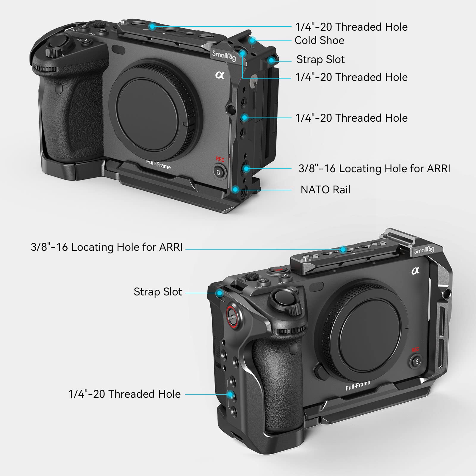 Smallrig Handheld Cage Kit For Sony Fx30 Fx3 With Xlr Handle Extension Rig, Wrist Strap And Clamp For Hdmi Cable - 4184
