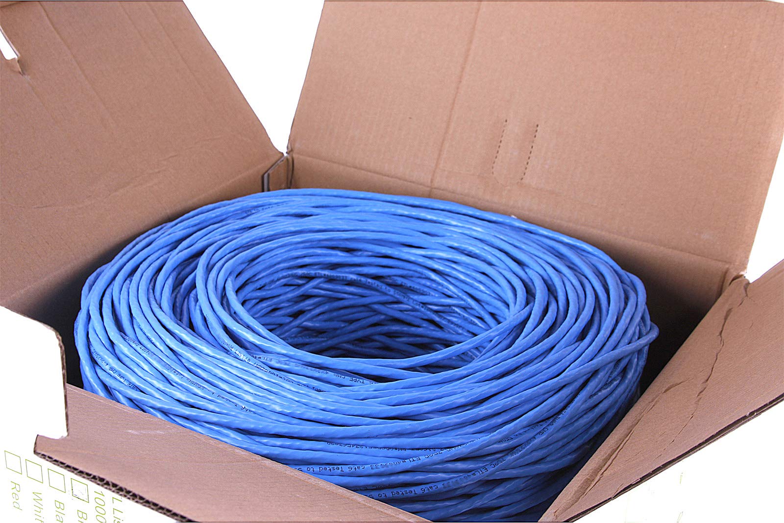 Fivestarcable Cat5E 1000 Ft. Ethernet 24Awg 4 Twisted Pair Utp Internet Network Router Lan Ip Camera System Bulk Cable Wire Pull Box   Blue Color