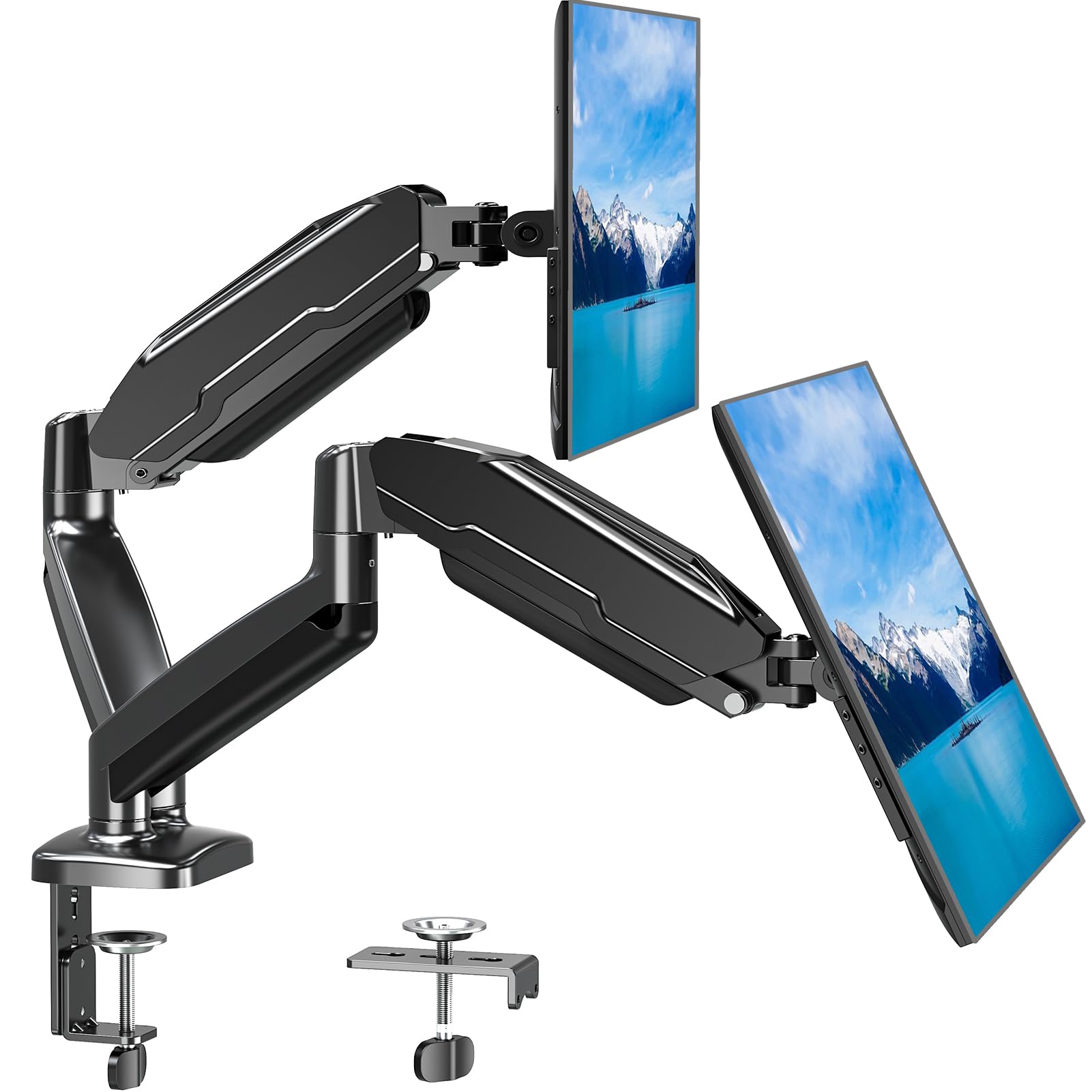 Mount Pro Dual Monitor Mount Fits 13 To 32 Inch Computer Screen, Height Adjustable Monitor Stand For 2 Monitors, Gas Spring Moni