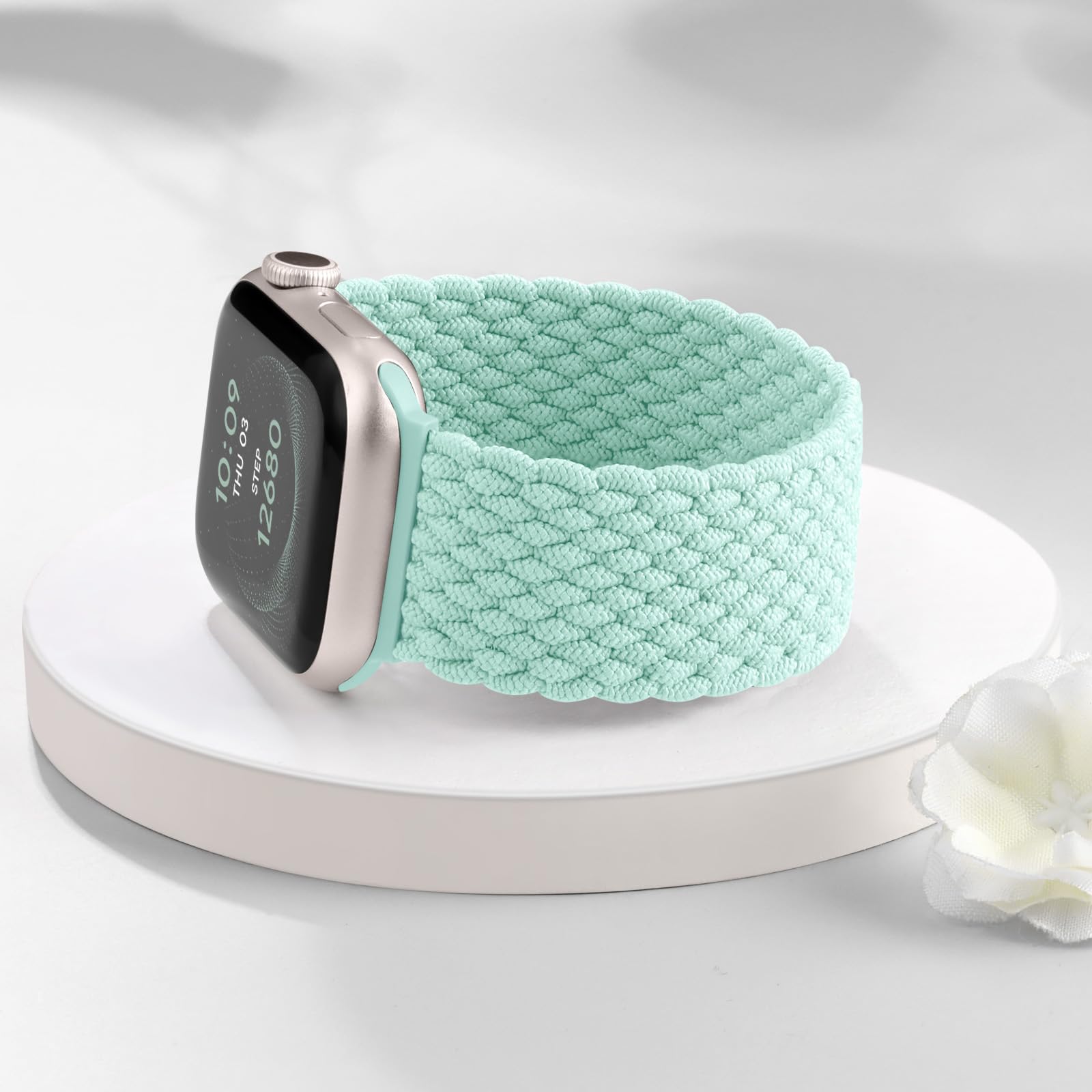 Zedoli Braided Solo Loop Compatible With Apple Watch Bands For Women, Adjustable Stretchy Nylon Solace Band For Apple Watch Band