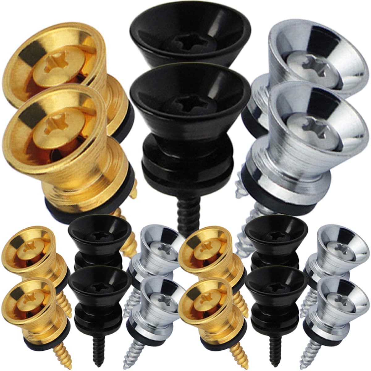 Toddmomy 18pcs Guitar Strap End Pins Metal Guitar Bass Lock Pins Nonskid Tail Nails