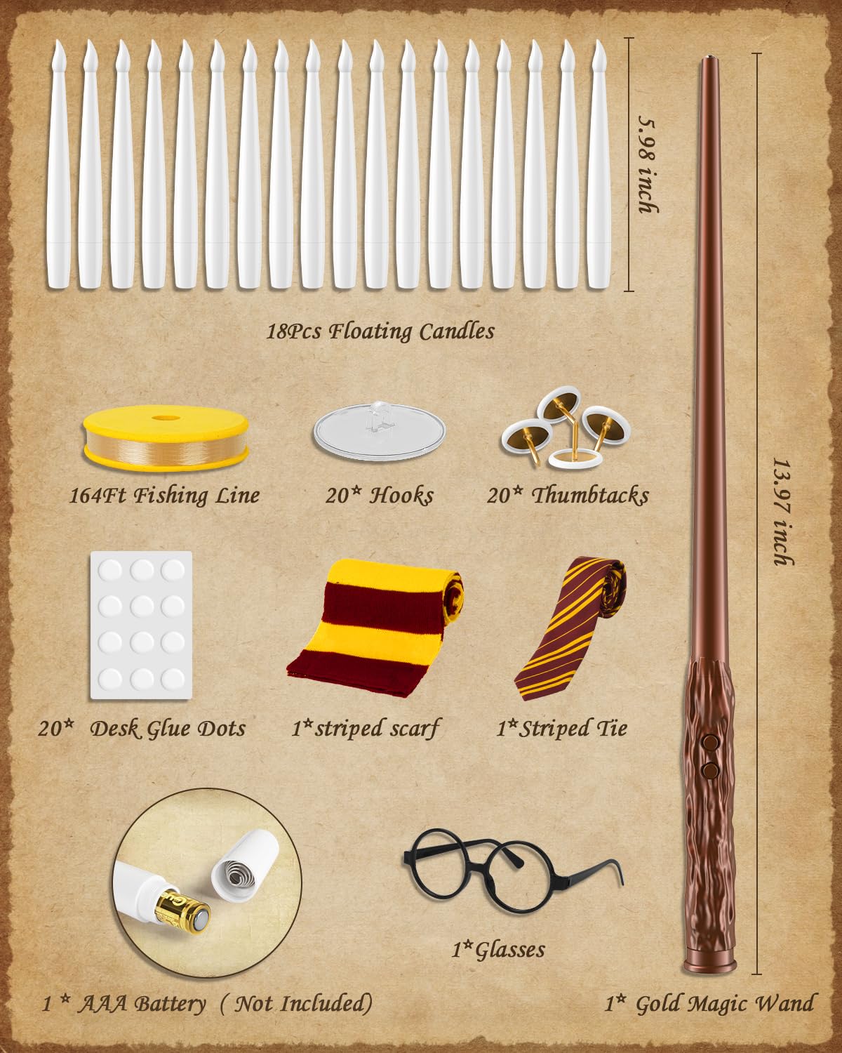 Floating Candles With Wand   18 Pack Christmas Decorations Magic Flameless Candles Flickering Light Hanging Candle Remote With G