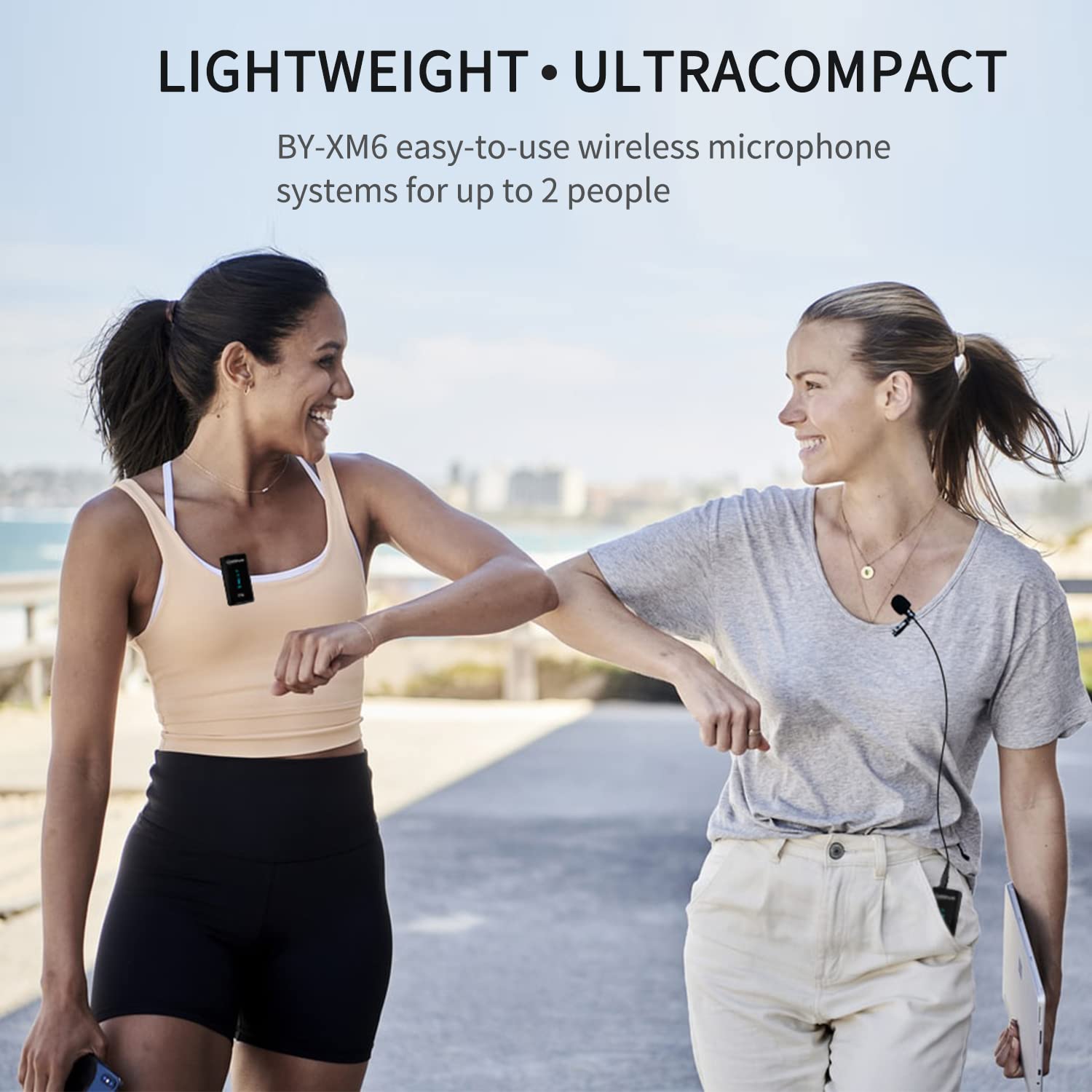 Boya Wireless Lavalier Microphone System, By Xm6 2.4Ghz Dual Lavalier Mic Lapel Microphone For Iphone/Android, Dslr Camera Micro