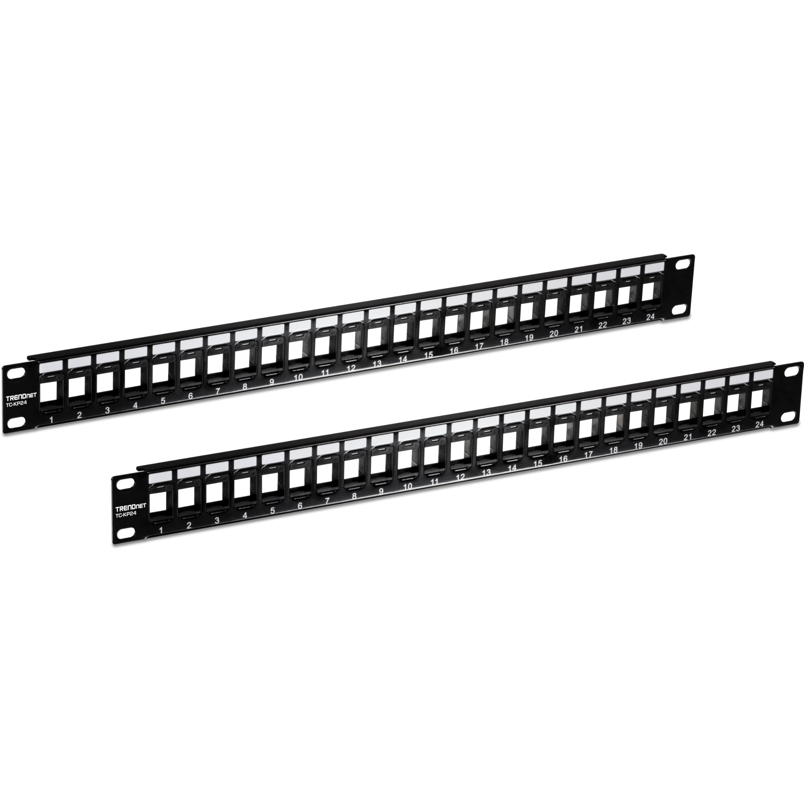 TRENDnet 24-Port Blank Keystone 1U Patch Panels, TC-KP24/2, 1U 19 Metal Rackmount Housing, Recommended with TC-K25C6 & TC-K50C6 